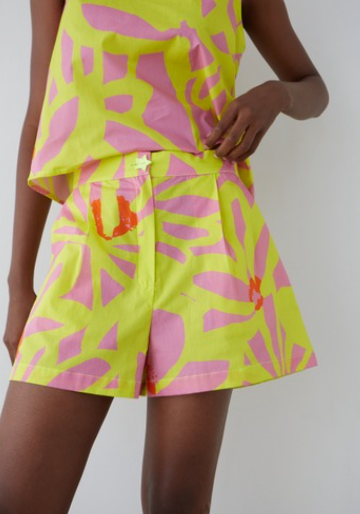 Shorts Star gelb Blumenmuster - DRBLOOM