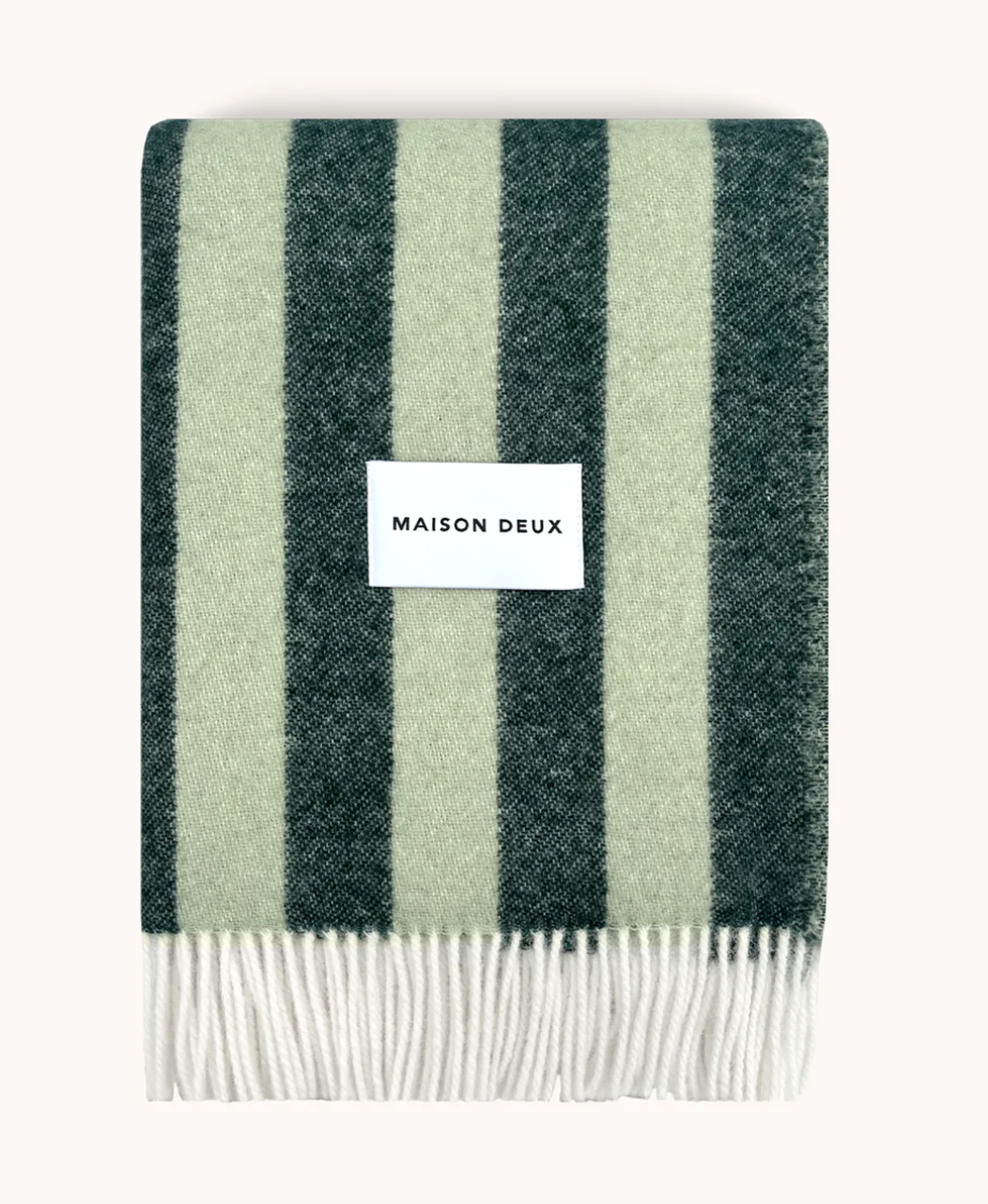 Candy Wrap Decke Grün Salbei  - Maison Deux