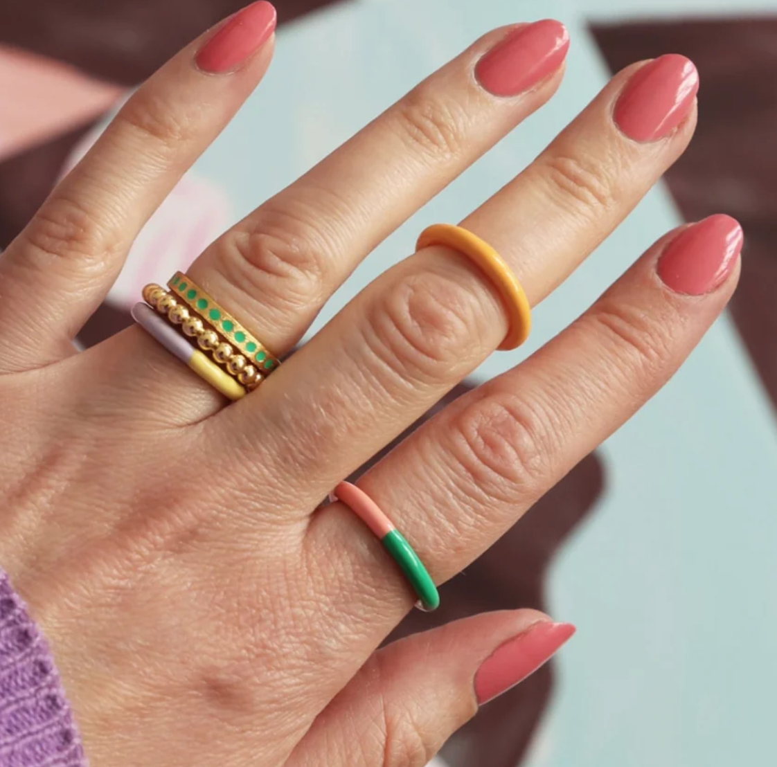 Pattern Ring vergoldet Purple - LULU