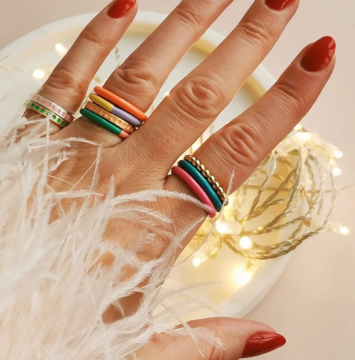 Pattern Ring silber Burnt Coral- LULU