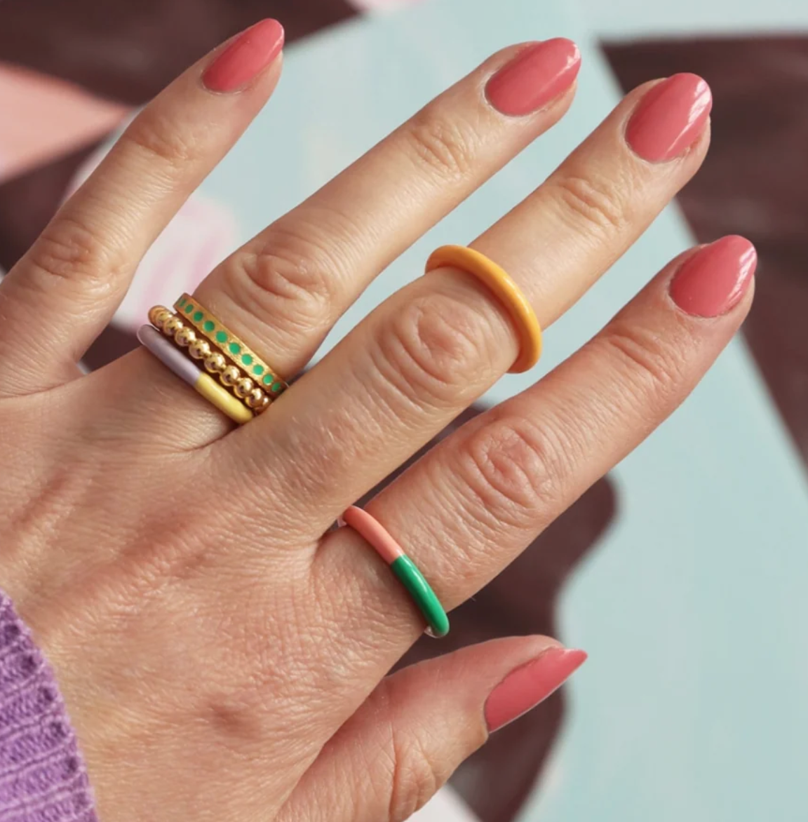 Pattern Ring silber Burnt Coral- LULU