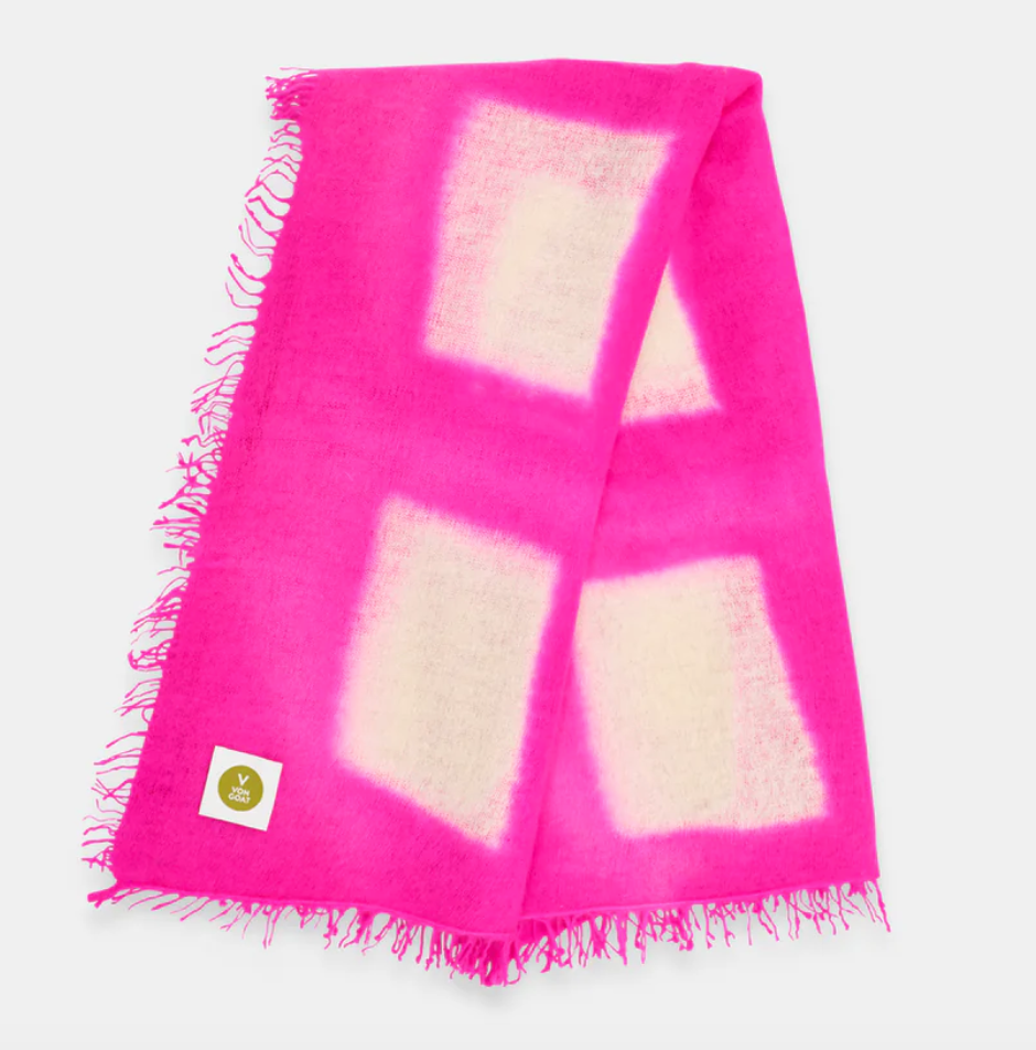 SQUARE SCARF ICEBEAR/NEON PINK - V von Goat