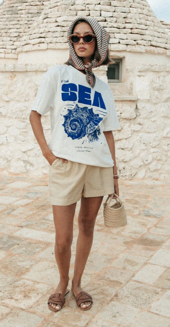 Sea Loosest Tee white -  Colourful Rebel