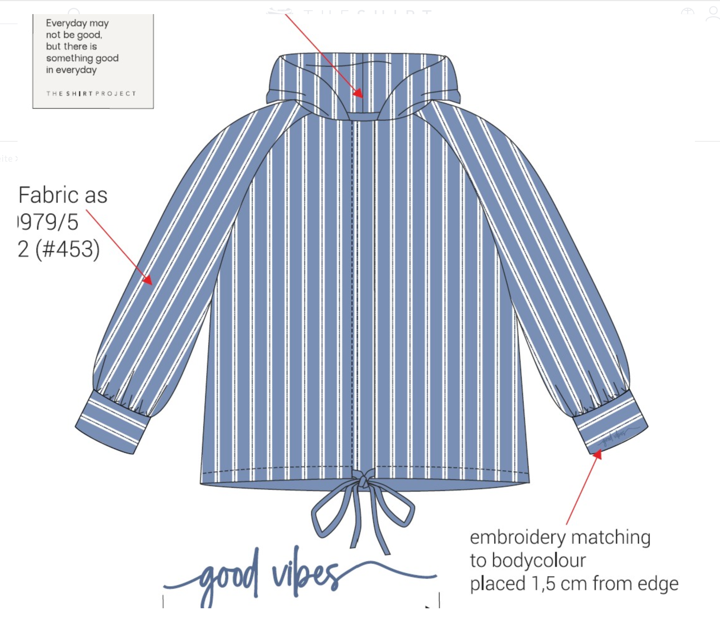 Bluse mit Kapuze strip - The Shirt Project