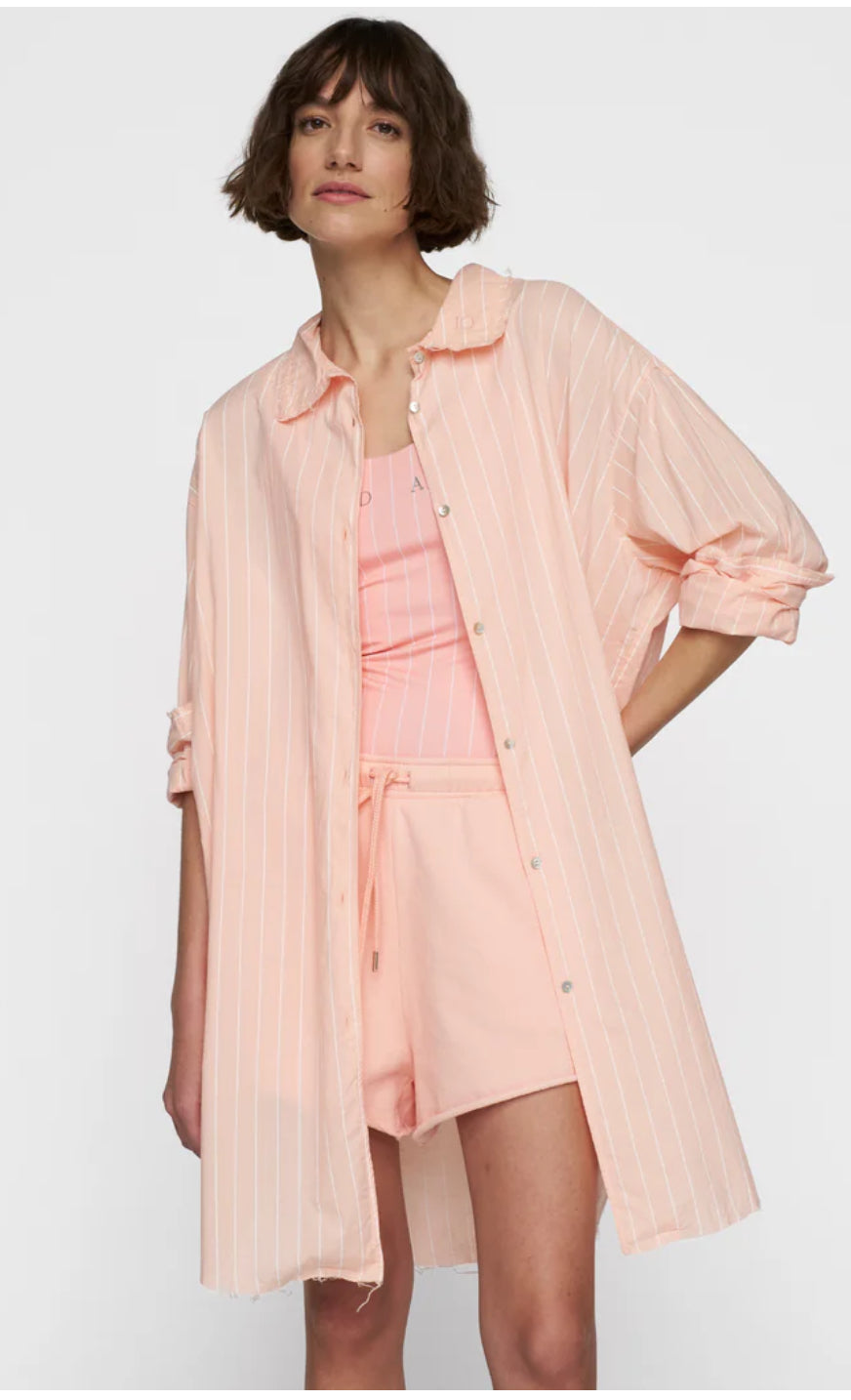 Blouse Voile Stripes peach - 10DAYS