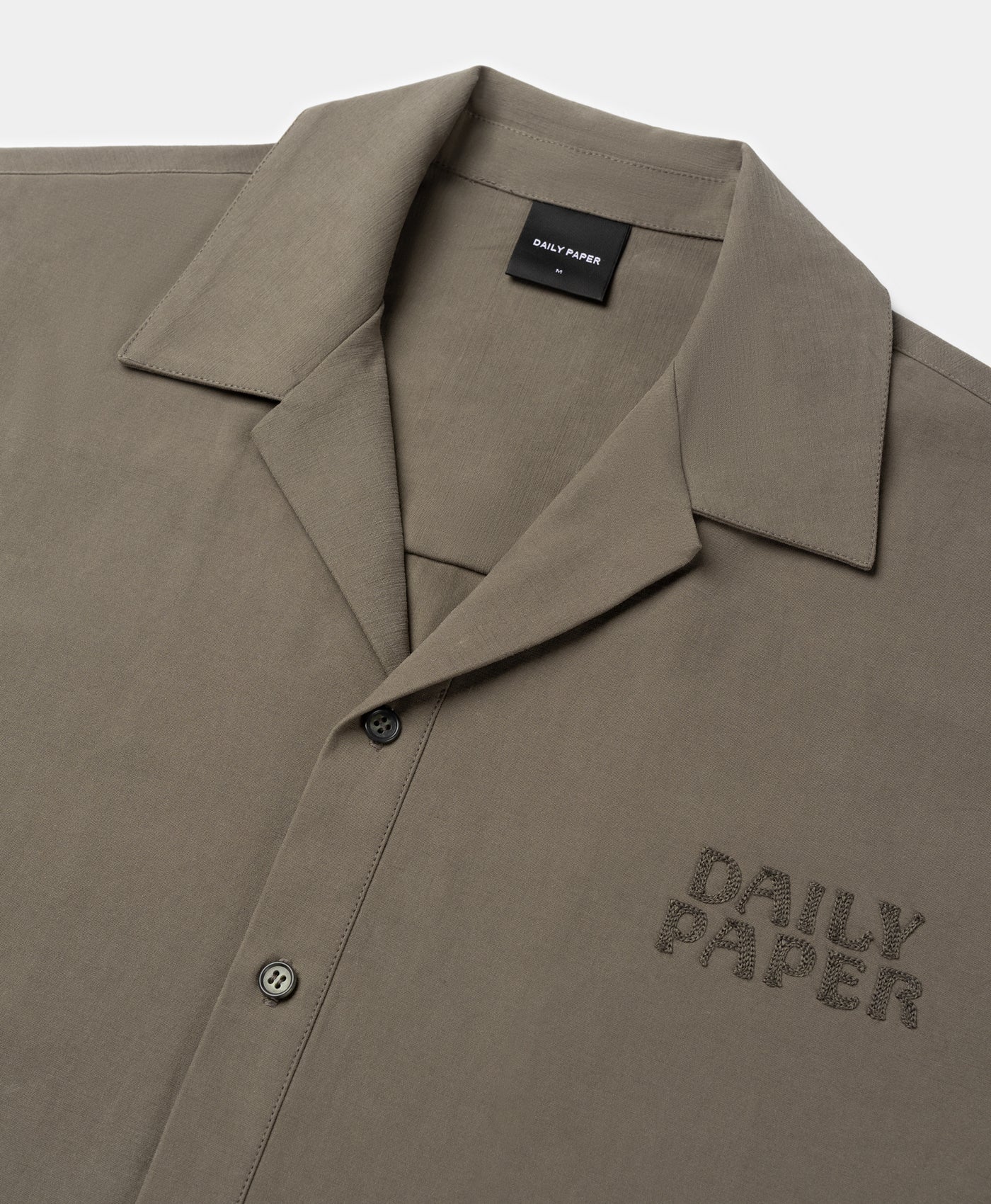Daily Paper Army Green Chain Stitch Shirt Detail