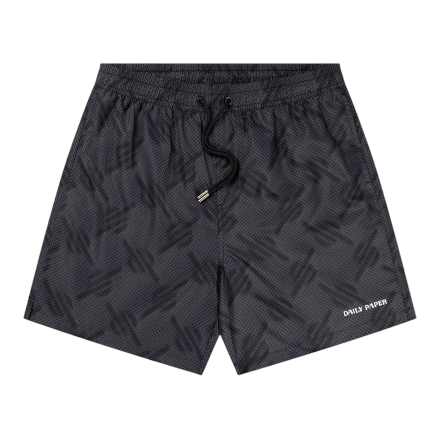 Daily Paper Black Dotted Monogram Swimshorts Front