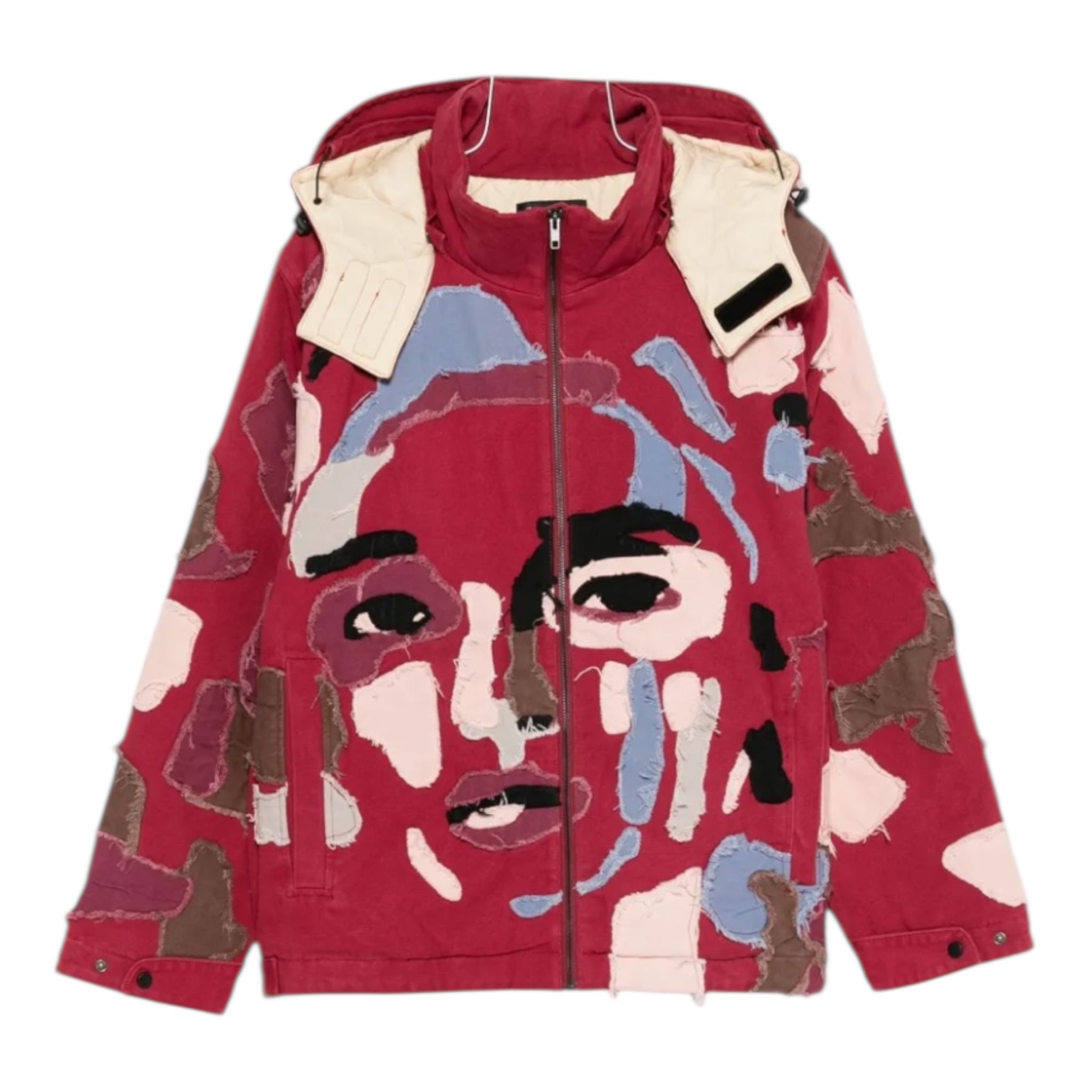 Collaged Puffer Burgundy - KidSuper