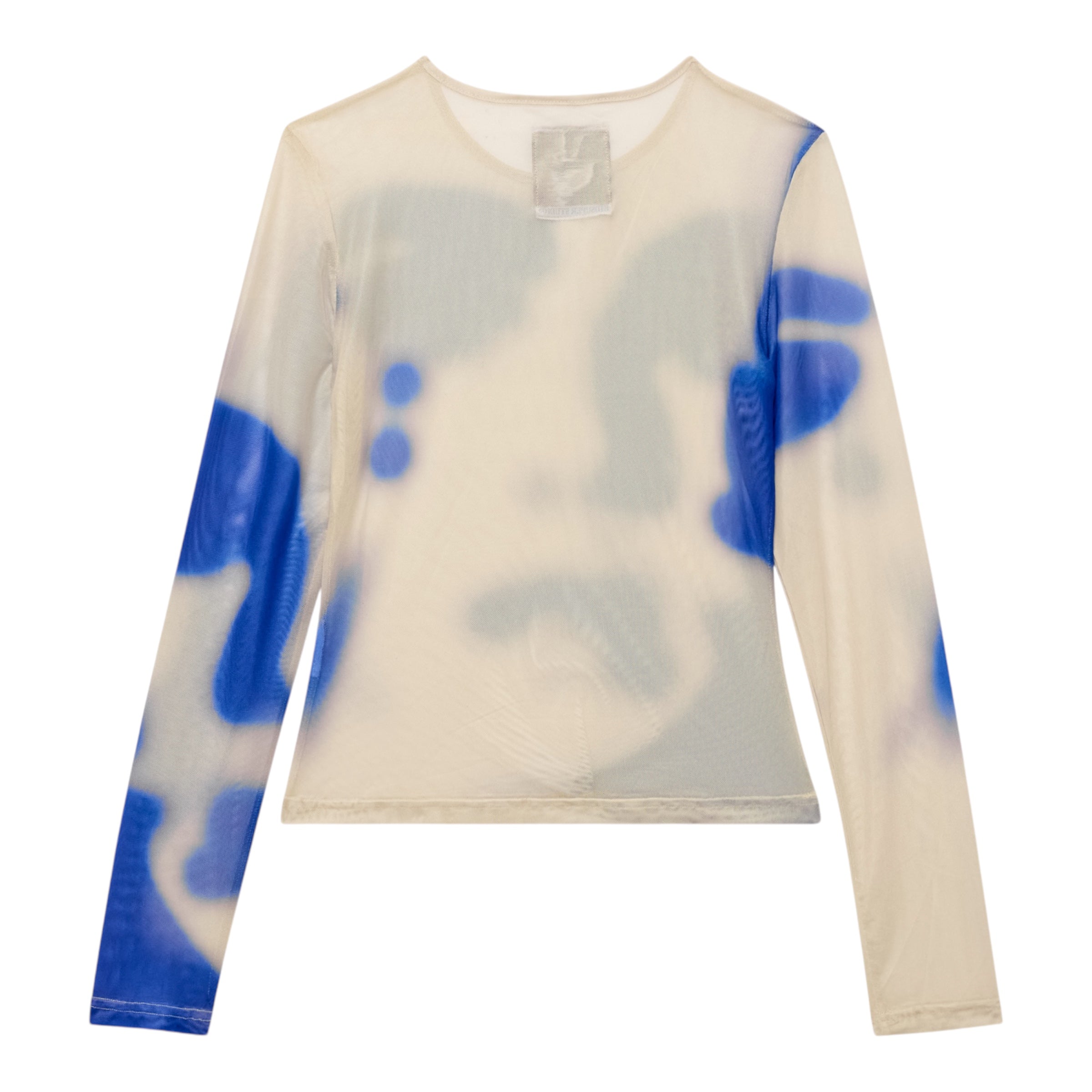 KidSuper Cream Blurry Face Mesh Women Top Back