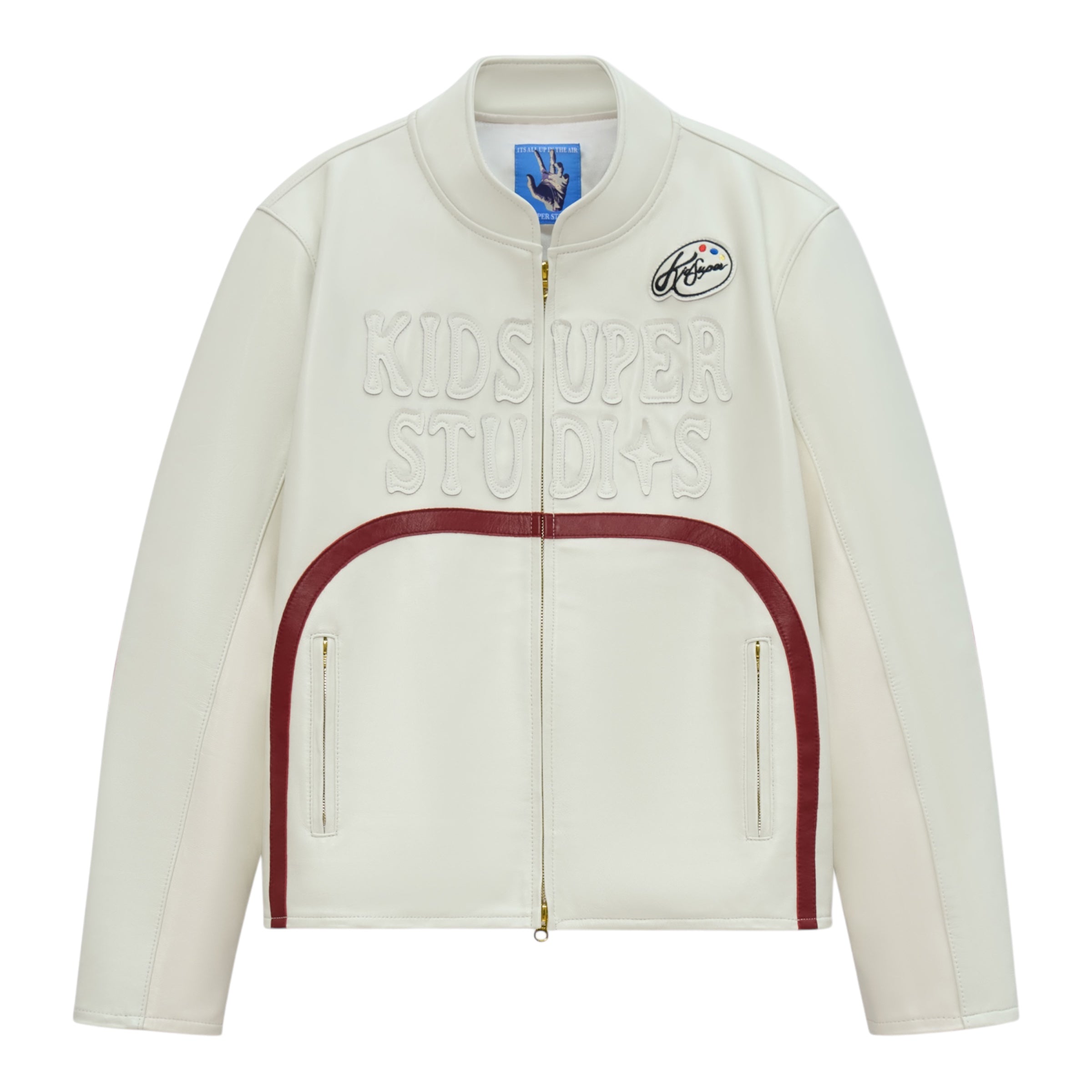 KidSuper Cream KidSuper Paint Palette Moto Jacket Front Pic