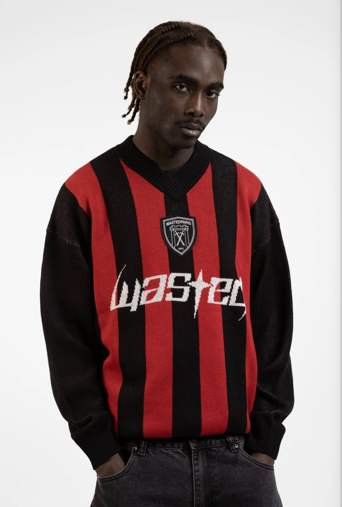 Wasted Paris Blade Sweatshirt Black Fire Red Fit