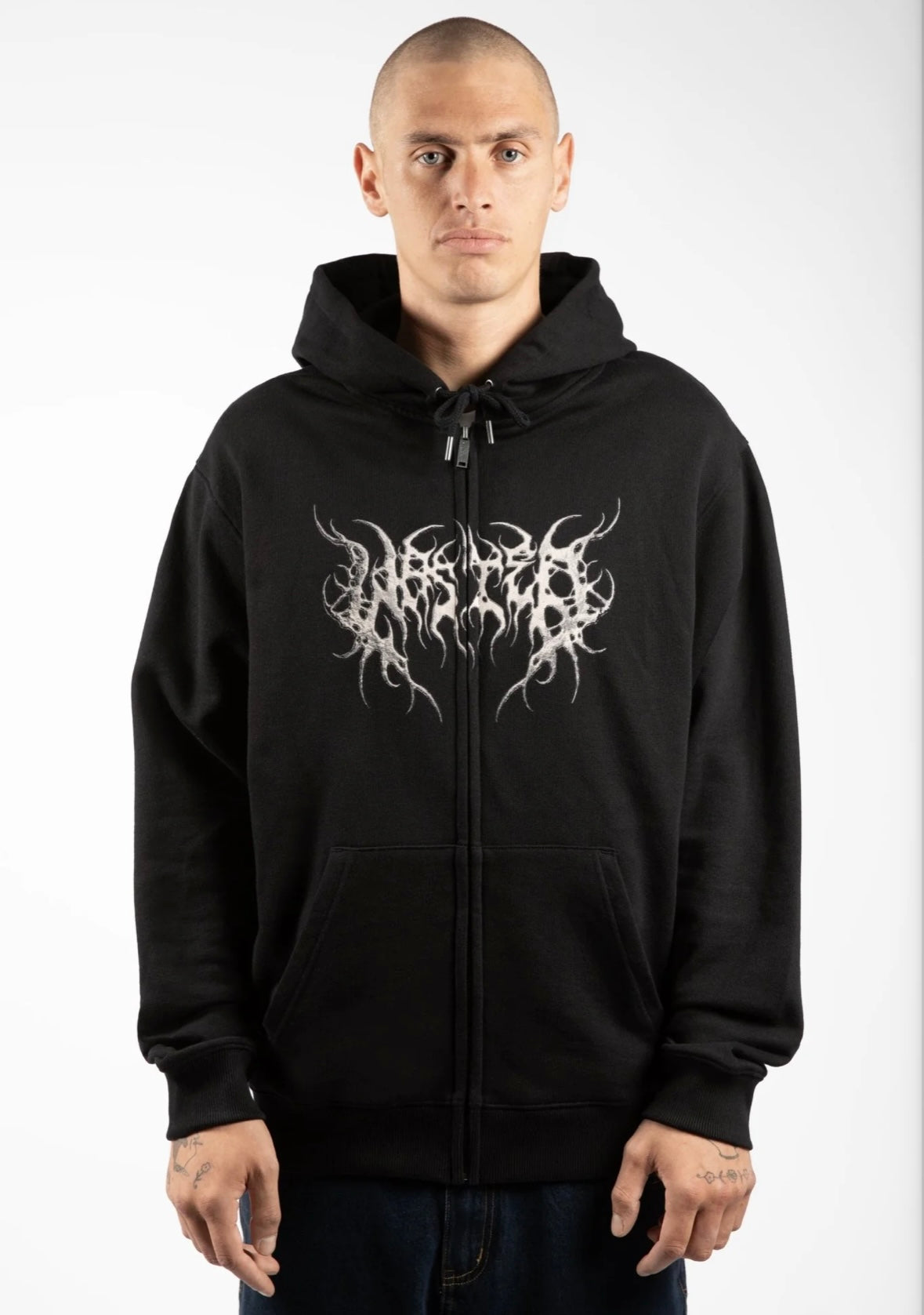 Wasted Paris Skylab Zip Hoodie Black Fit 2