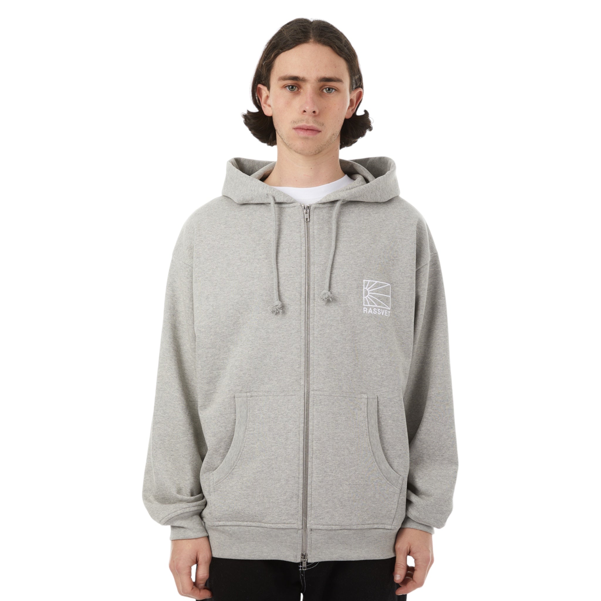 Men Logo Zipped Hoodie Knit Melange - Rassvet