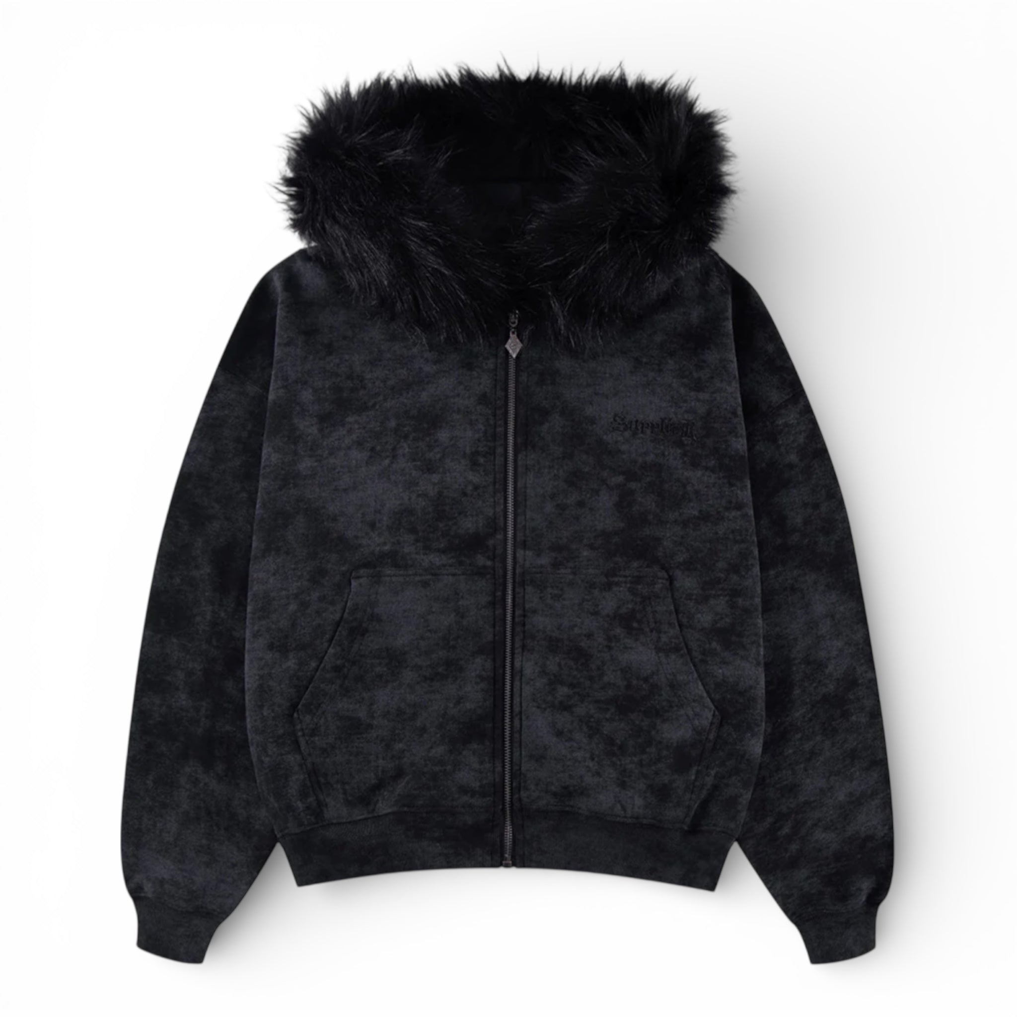 Faux Fur Cross Zip Hoodie - Supplier Tokyo