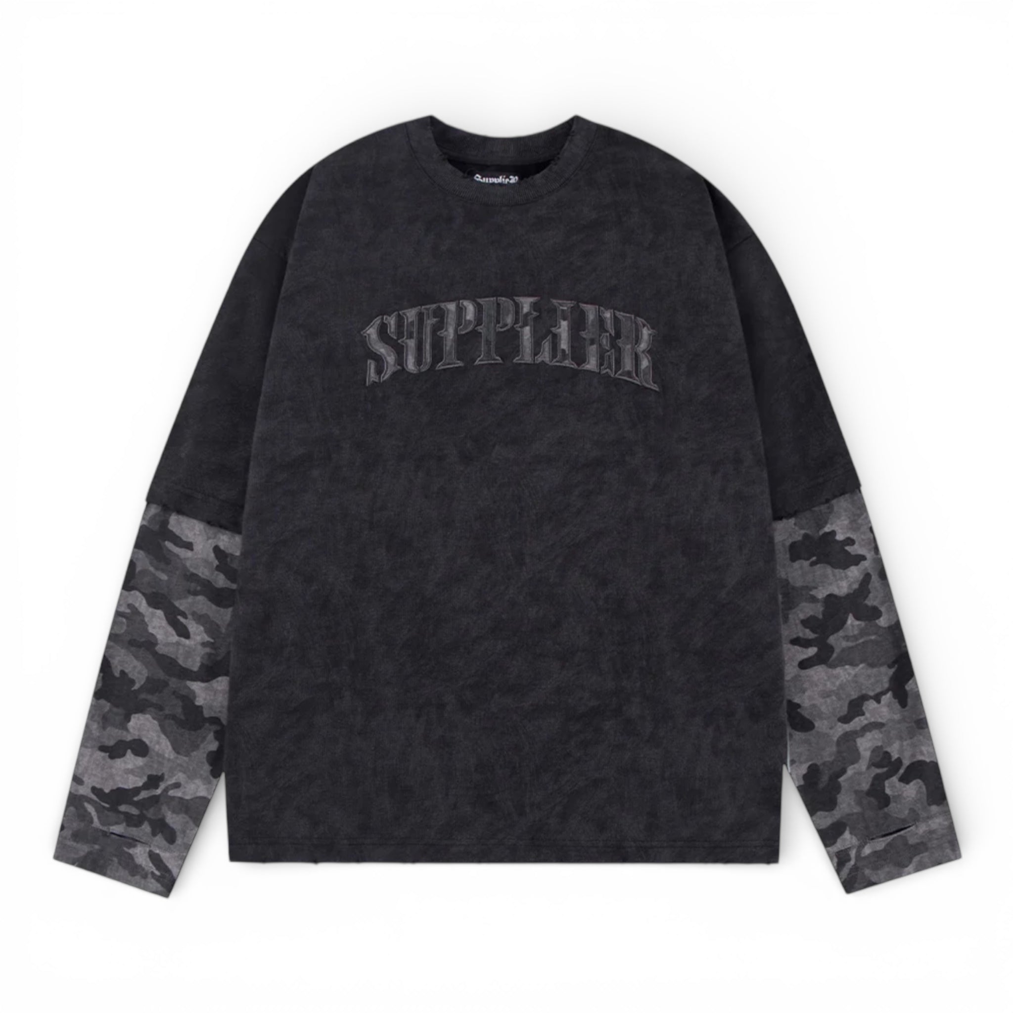 Camouflage Layered Long Sleeve Tee Black - Supplier Tokyo