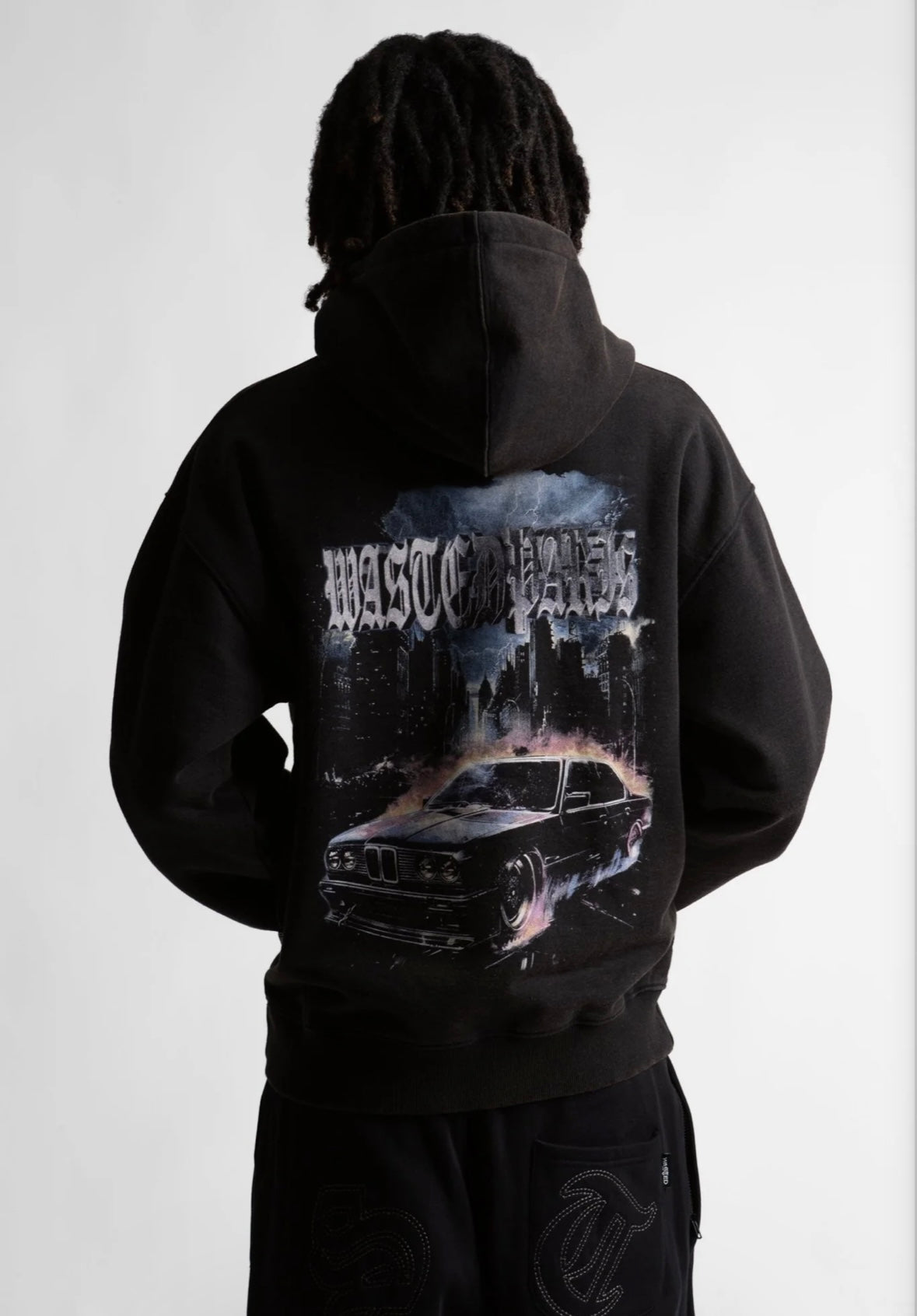 Run Hoodie Faded Black - Wasted Paris
