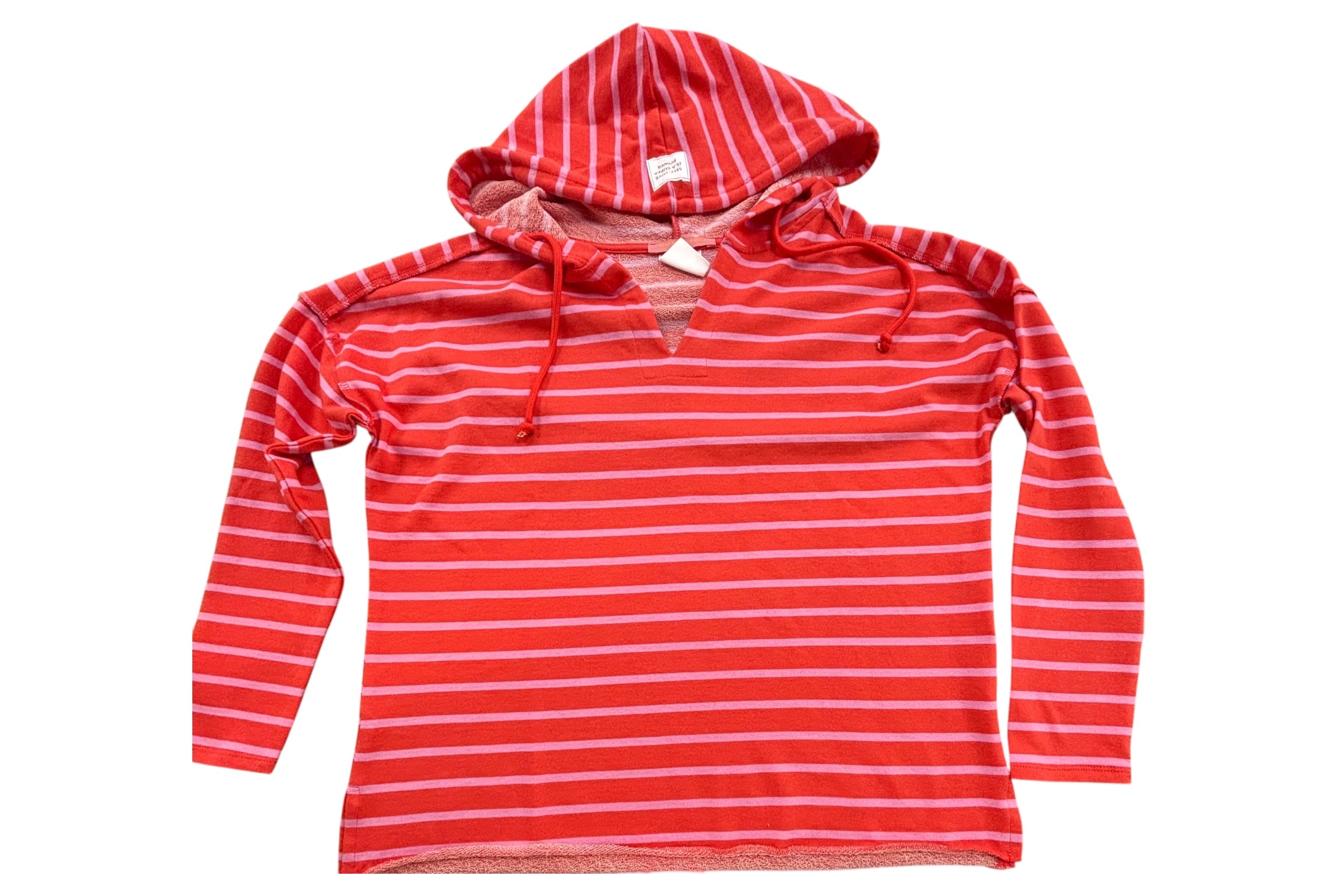 Hoodie Vokuhila Ringel poppy red - The Shirt Project