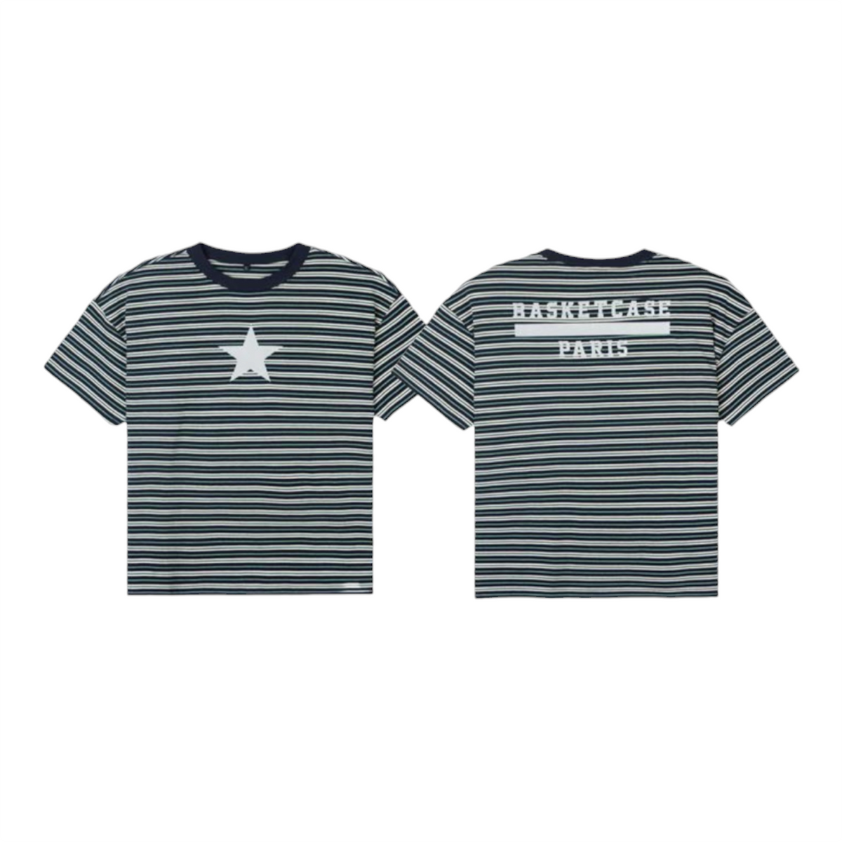 Paris Athletics Striped Tee Navy/White/Green - Basketcase Gallery
