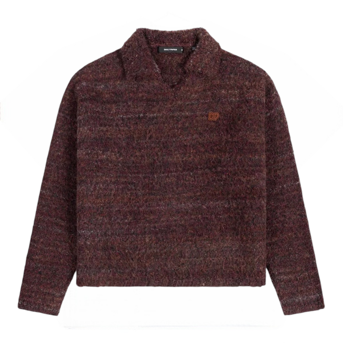 Textured V-Neck Knit Sweater Burgundy - Daily Paper