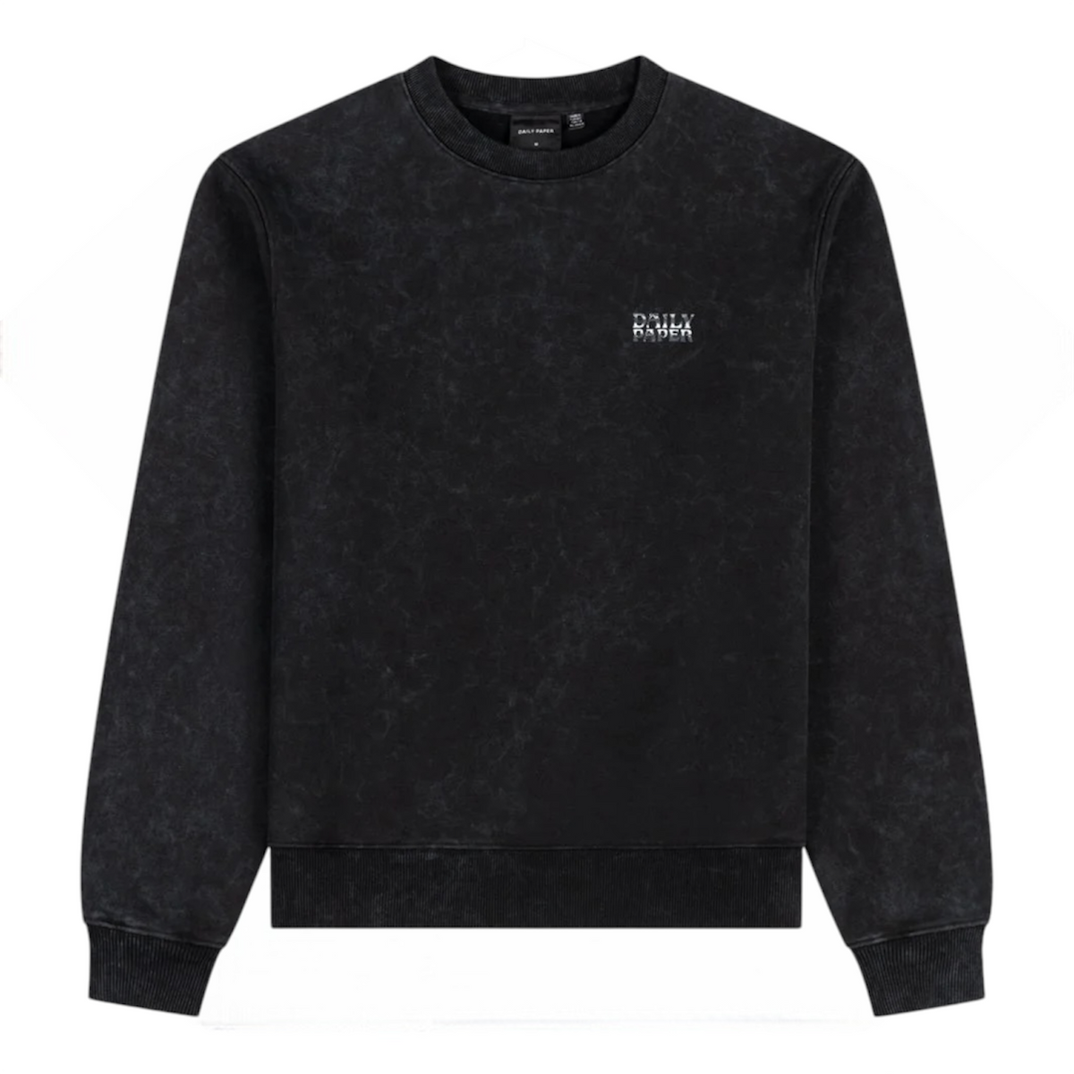 Textured Metallic Shield Sweater Washed Black - Daily Paper