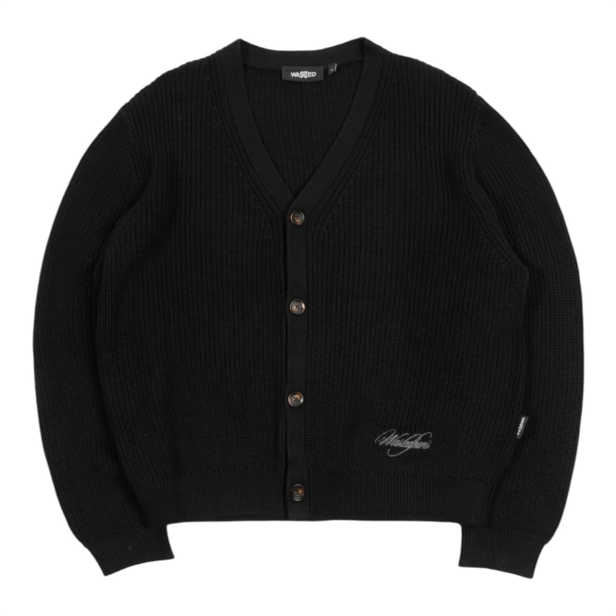 Script Cardigan Jacket Faded Black - Wasted Paris