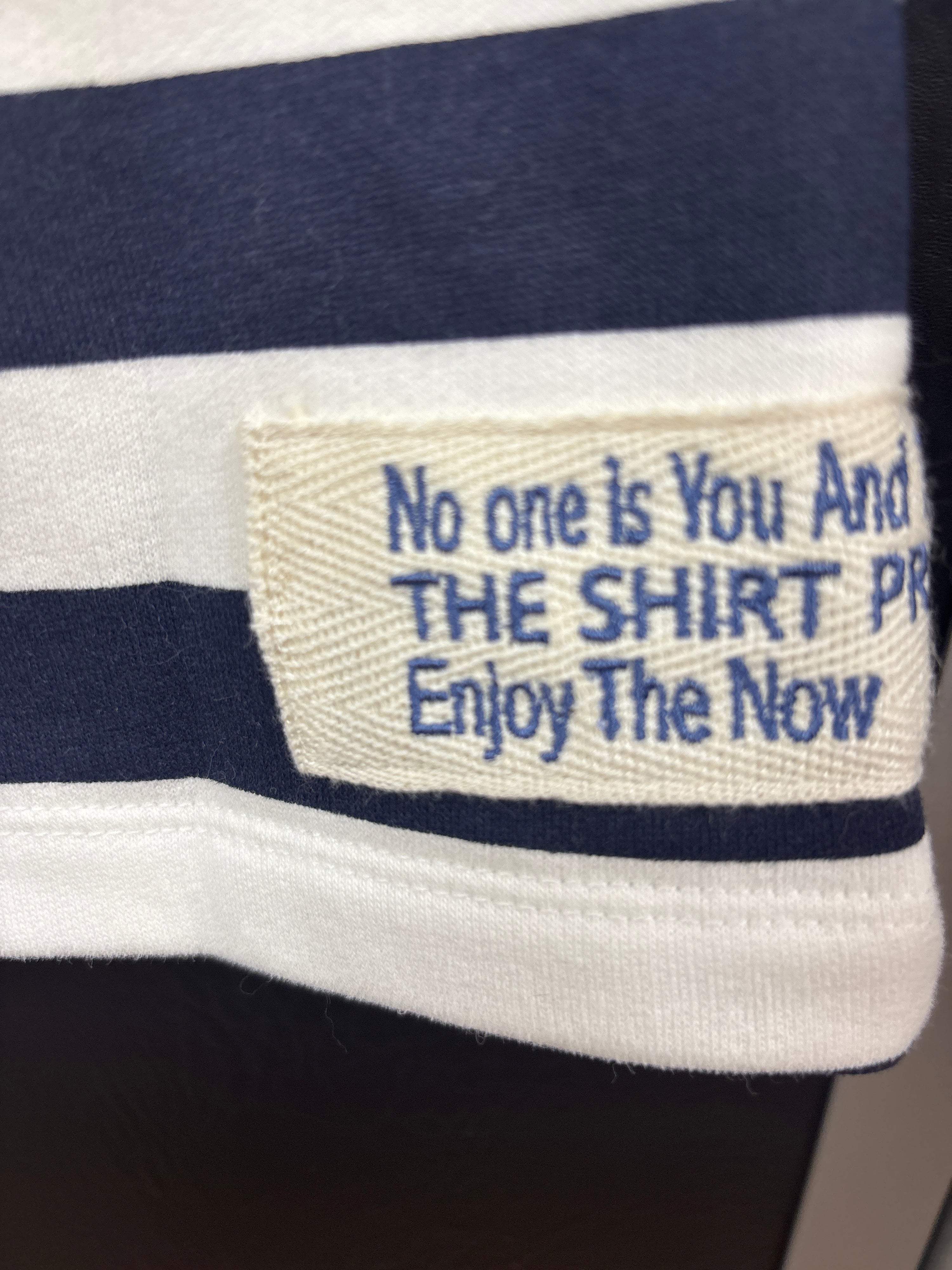 RH Poncho Sweater Ringel weiß/navy   - The Shirt Poject