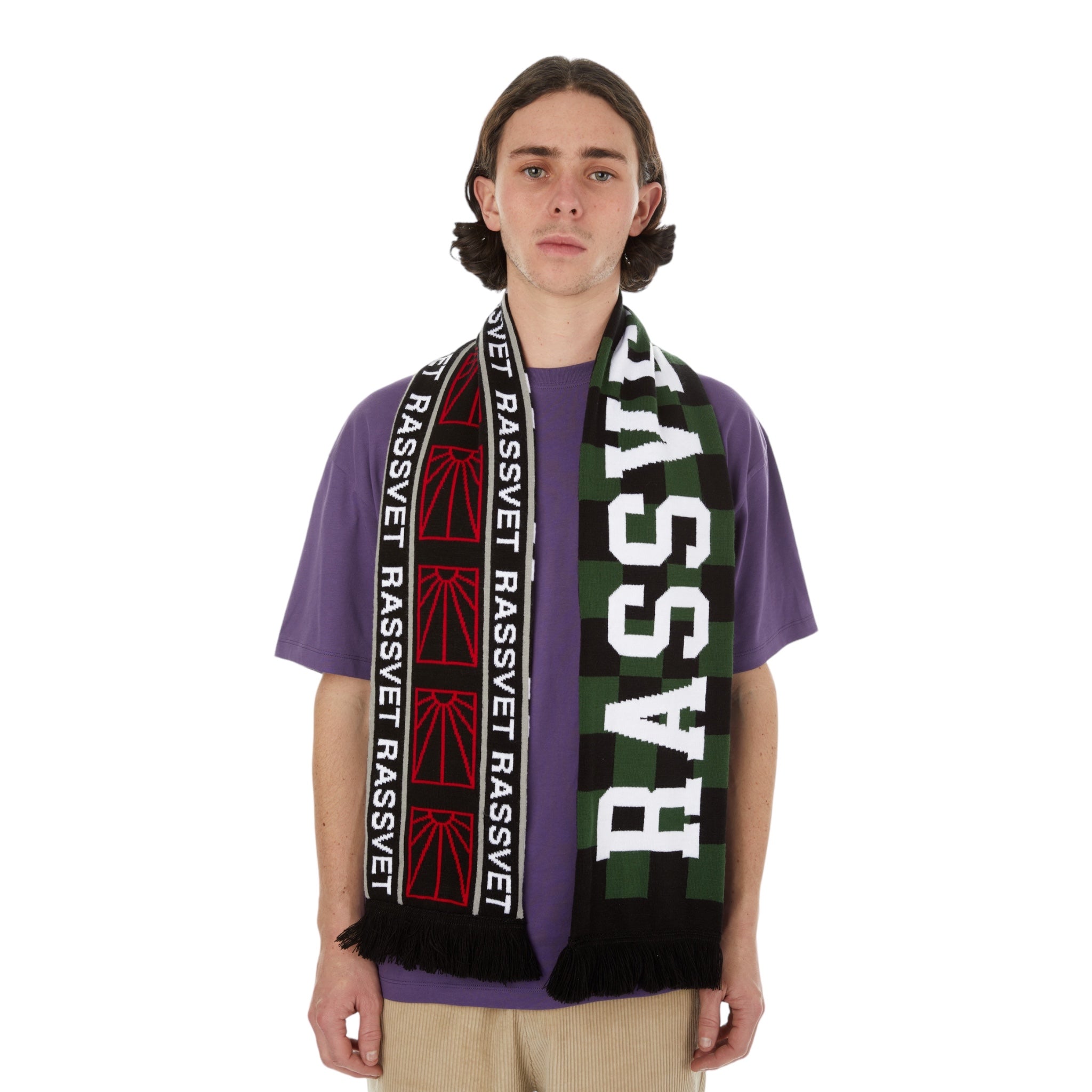 Men Multi Panel Sports Scarf Knit  - Rassvet