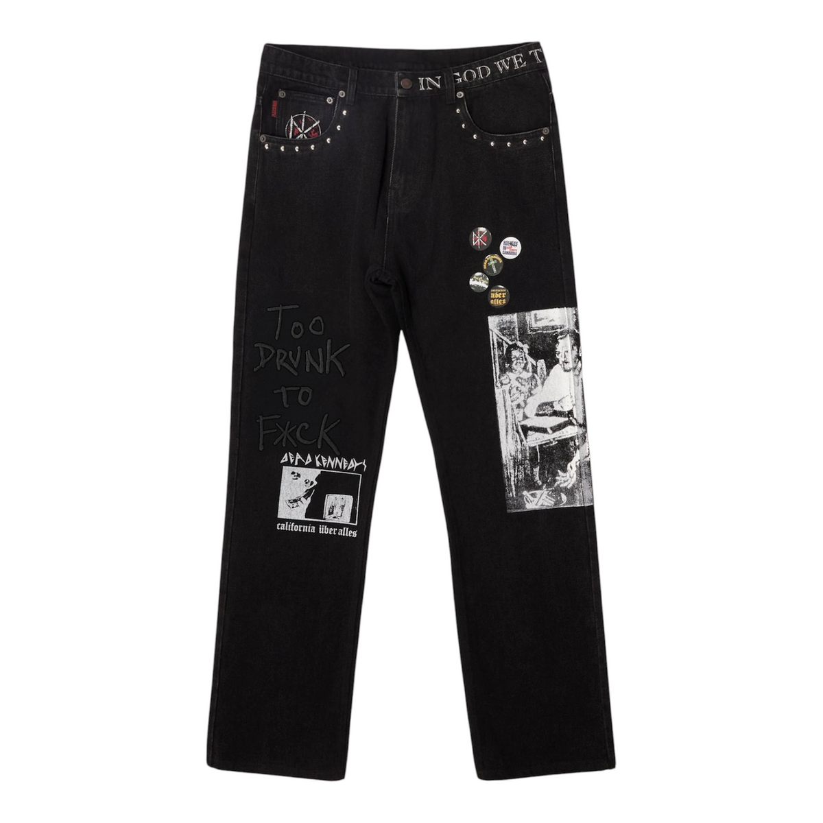 DIY Straight Leg Pants Black - Pleasures x Dead Kennedys