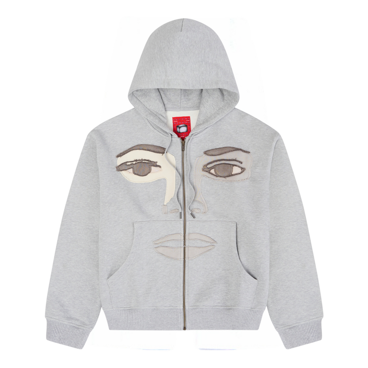 Face Hoodie Stone Gray - KidSuper