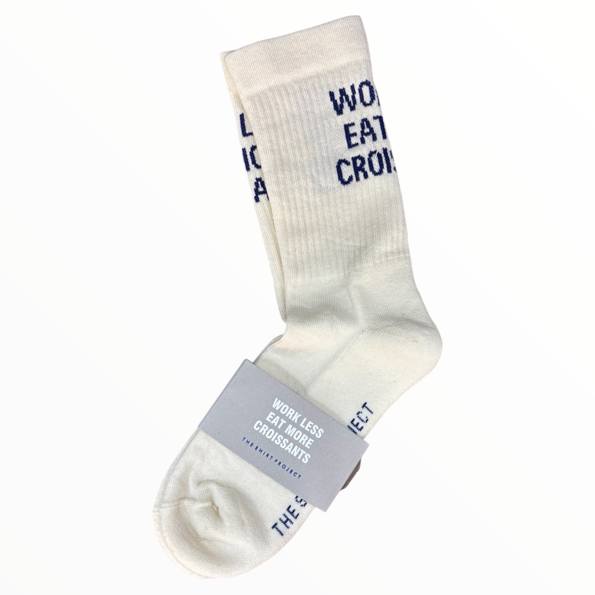 Socken soft white Work less...  - The Shirt Project
