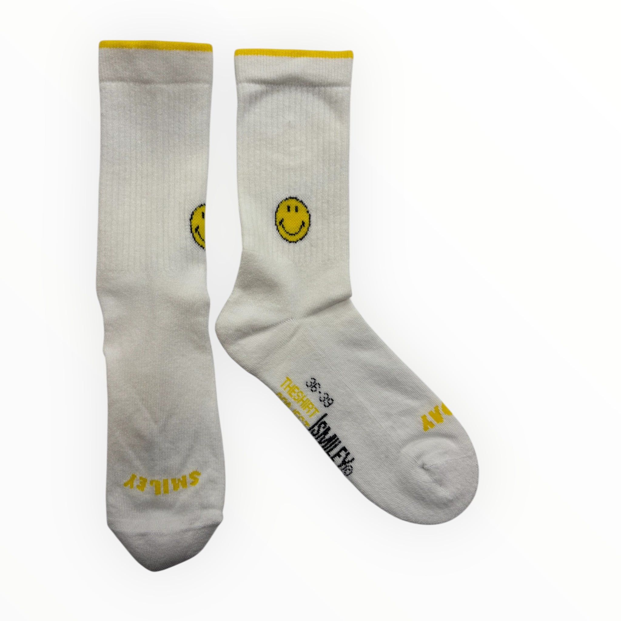 Socken SMILEY soft weiß mit gelb/schwarz.  - The Shirt Project