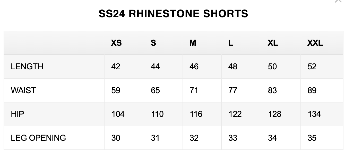 Rhinestone Shorts Black/White - Unknown London