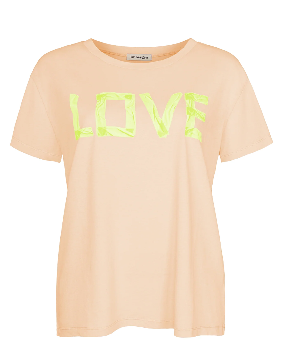 T-Shirt LOVE in apricot- Liv Bergen