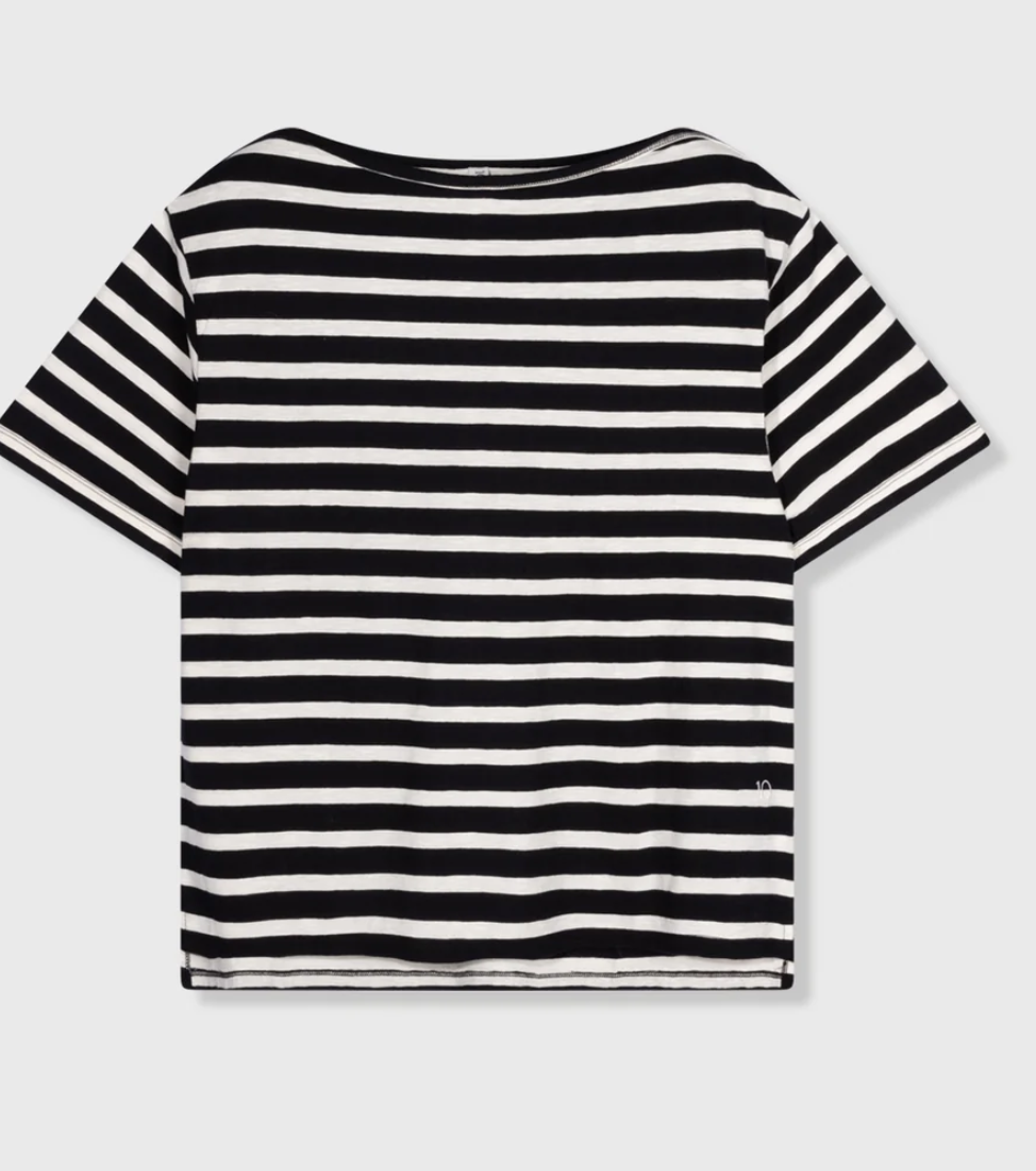 Short Sleeve Tee Stripes black - 10DAYS