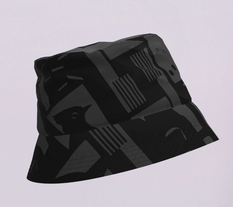 Back to Black Art Camo Bucket Hat - Rainkiss-