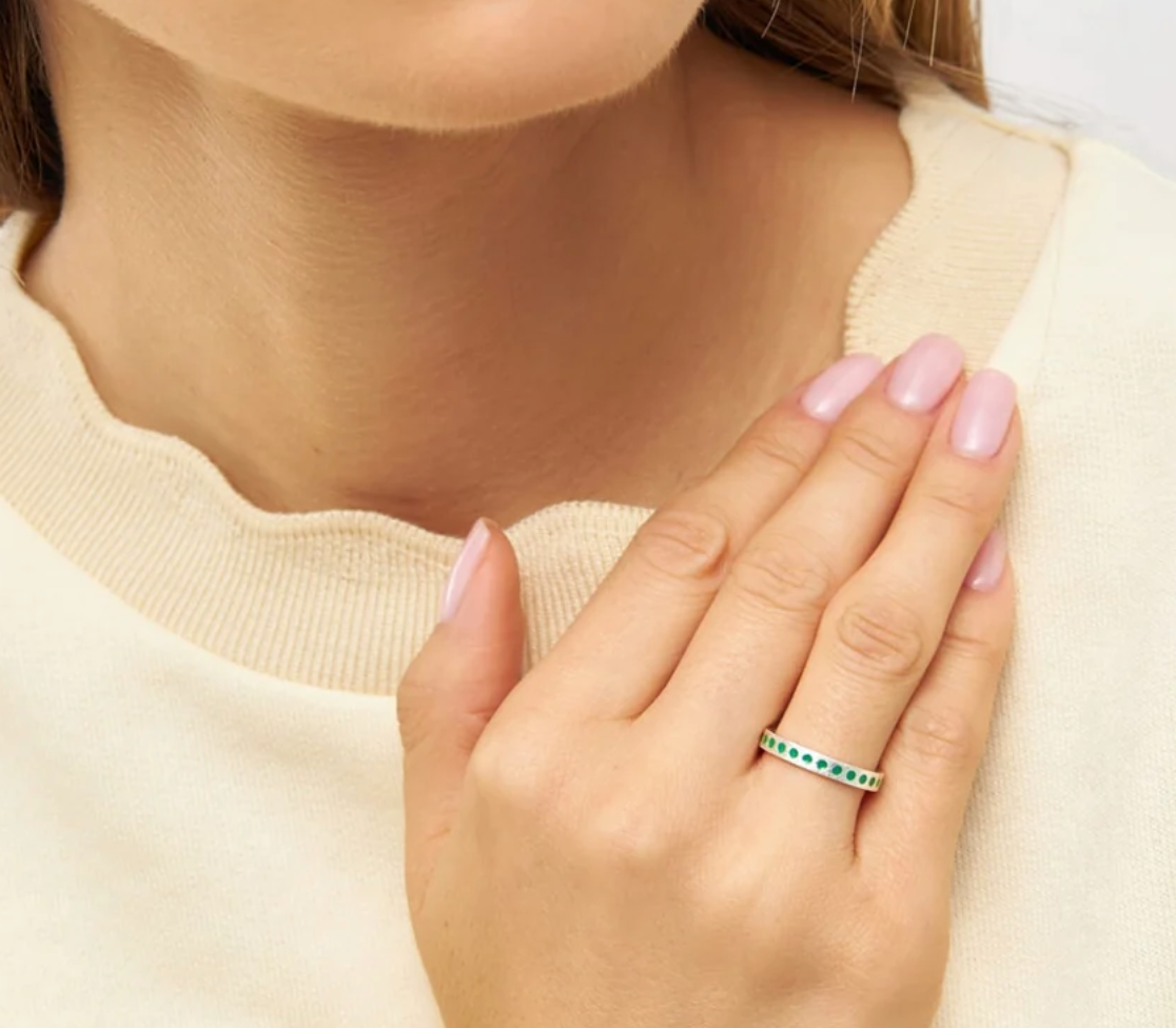 Pattern Ring silber light green - LULU