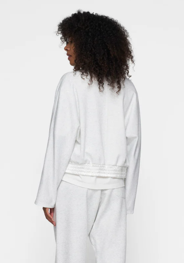 Cropped Cardigan Neoprene white melee - 10 DAYS