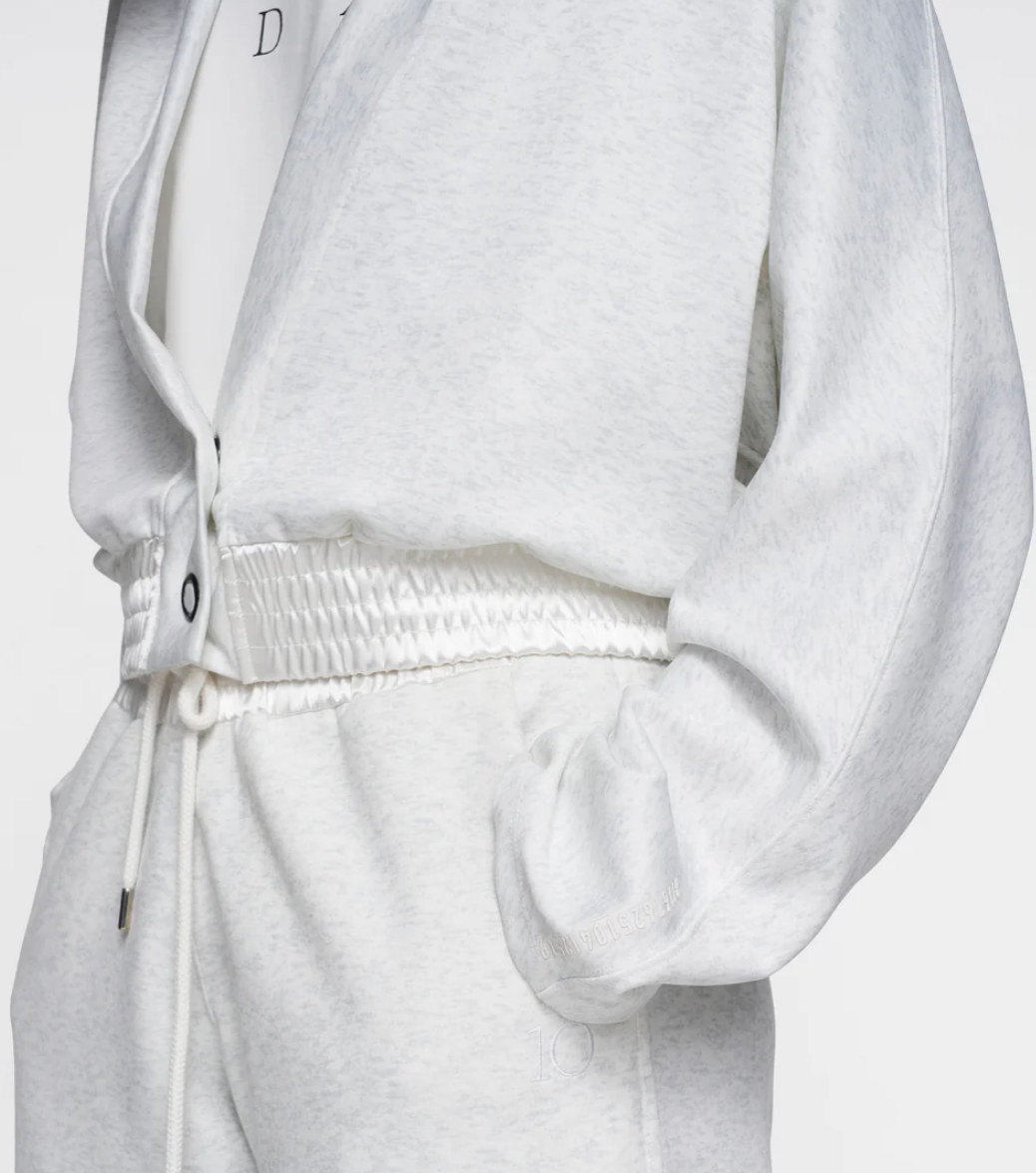 Cropped Cardigan Neoprene white melee - 10 DAYS