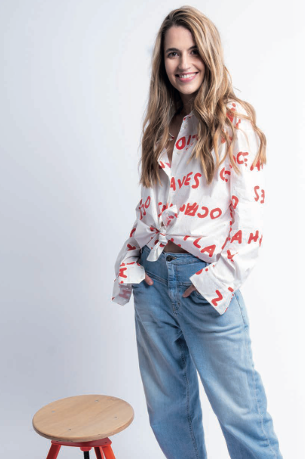 Bluse print rot   - The Shrit Project