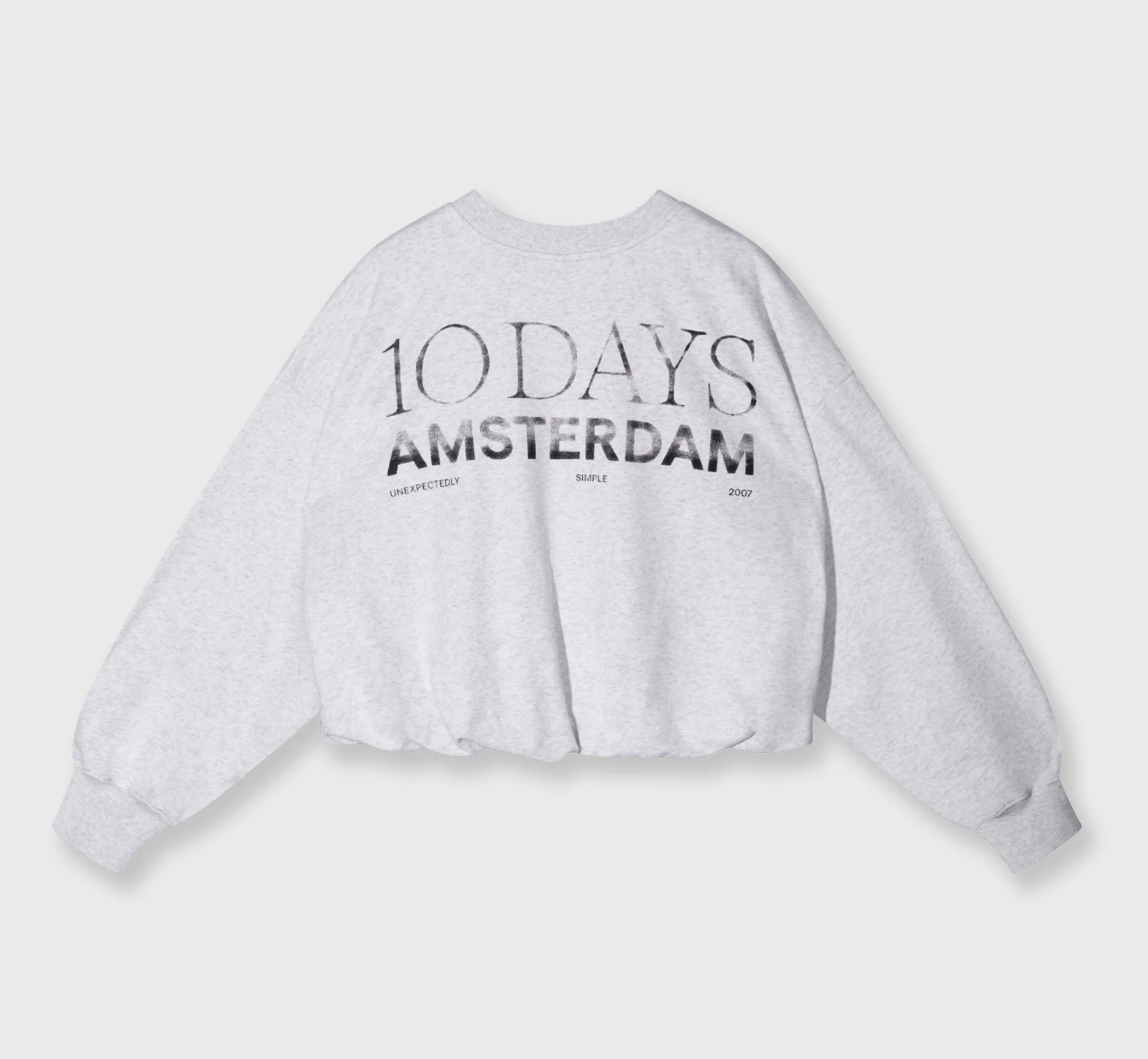 pleated sweater back stamp white grey  - 10DAYS