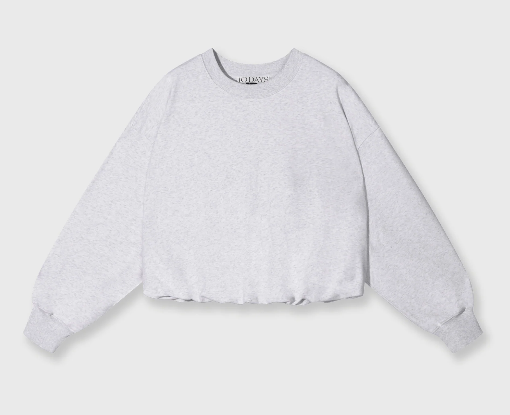 pleated sweater back stamp white grey  - 10DAYS