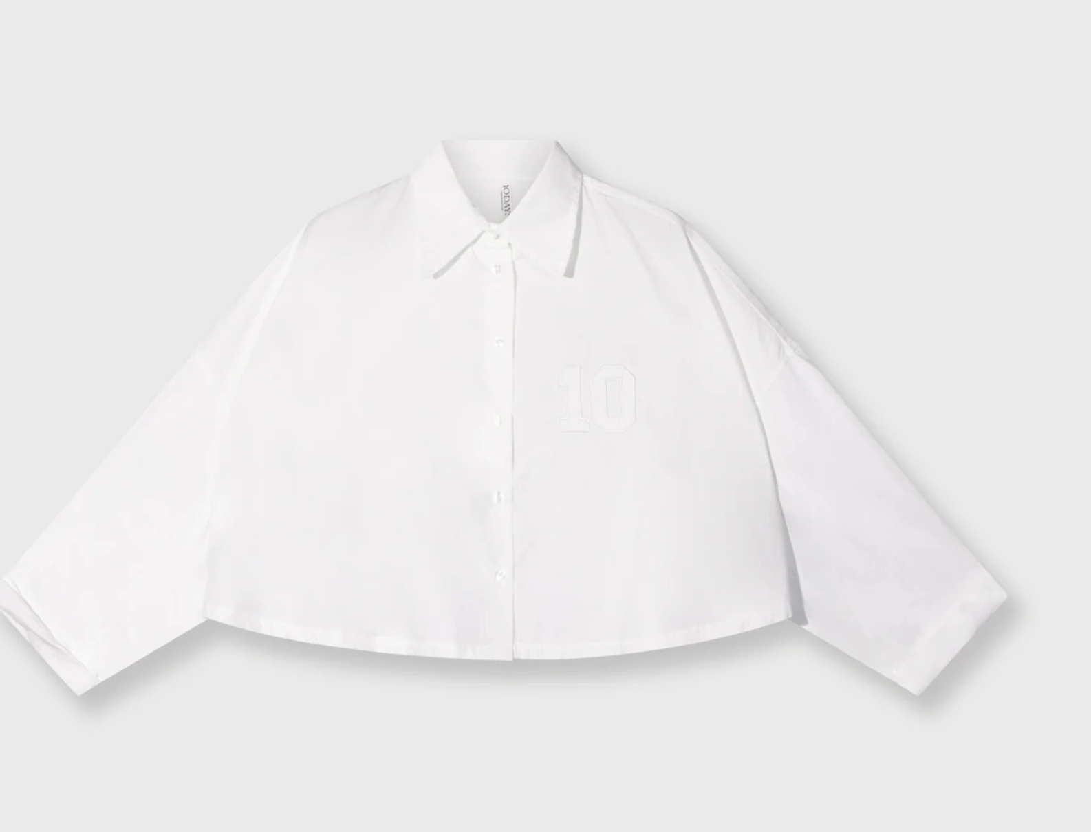 Oversized Cropped Shirt in ecru/weiß- 10 Days