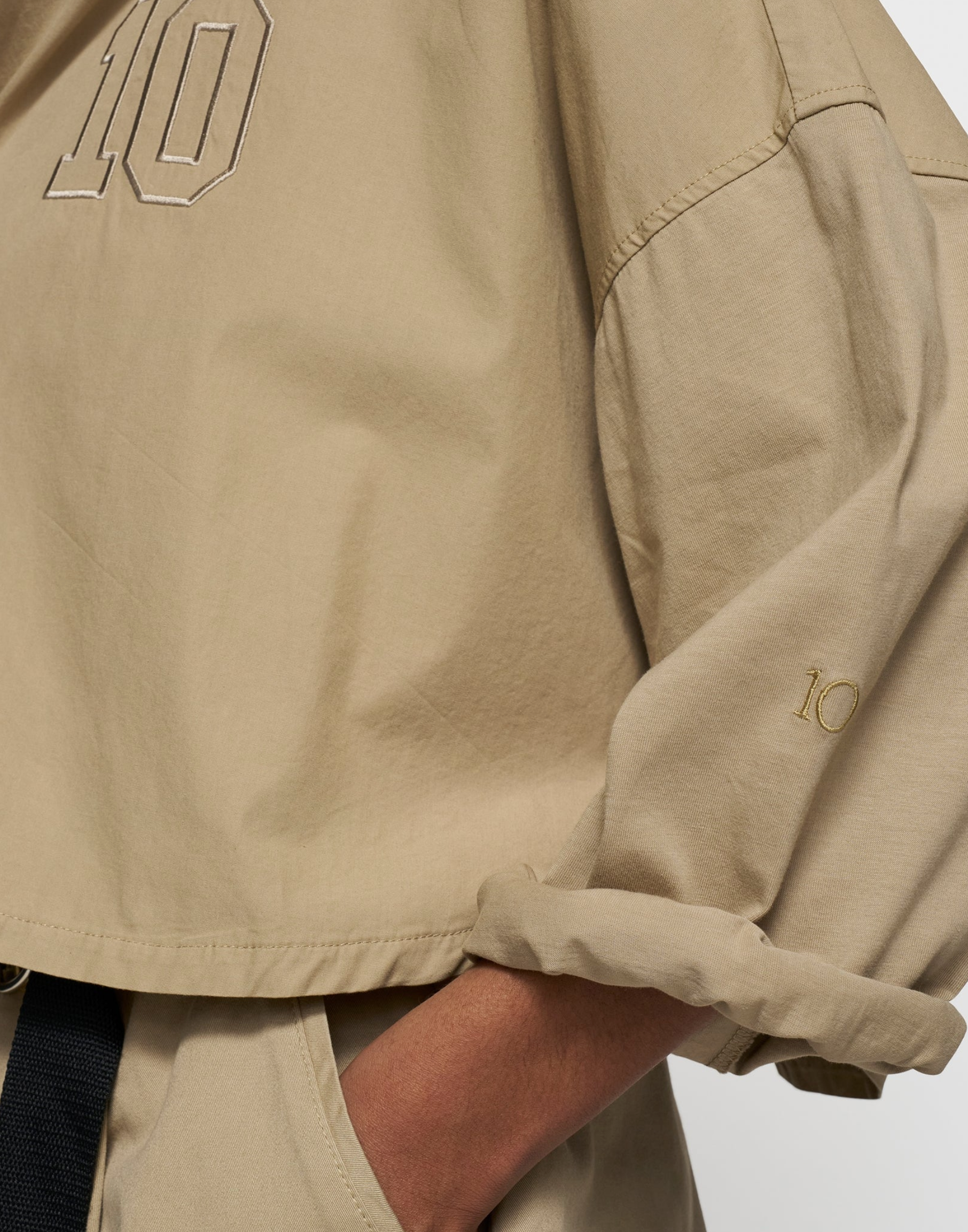 Oversized Cropped Shirt in ecru/weiß- 10 Days
