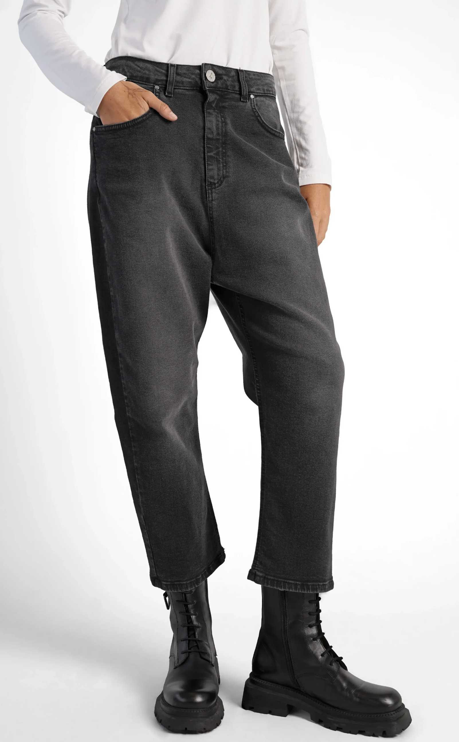 JEANY Baggy Jeans faded black - KULTFRAU