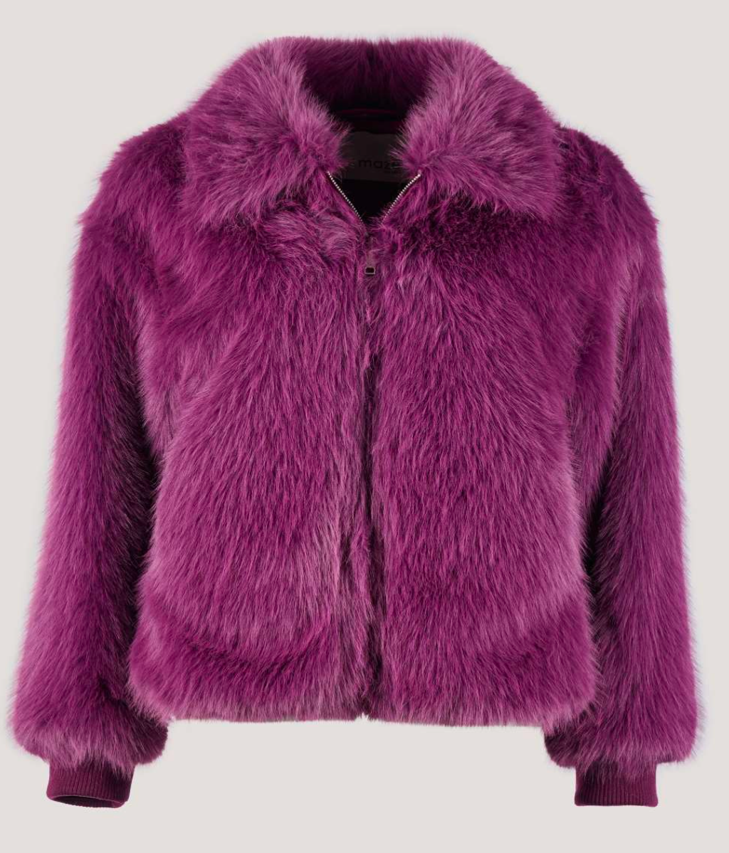 Blouson Faux Fox FUR PLUM - maze