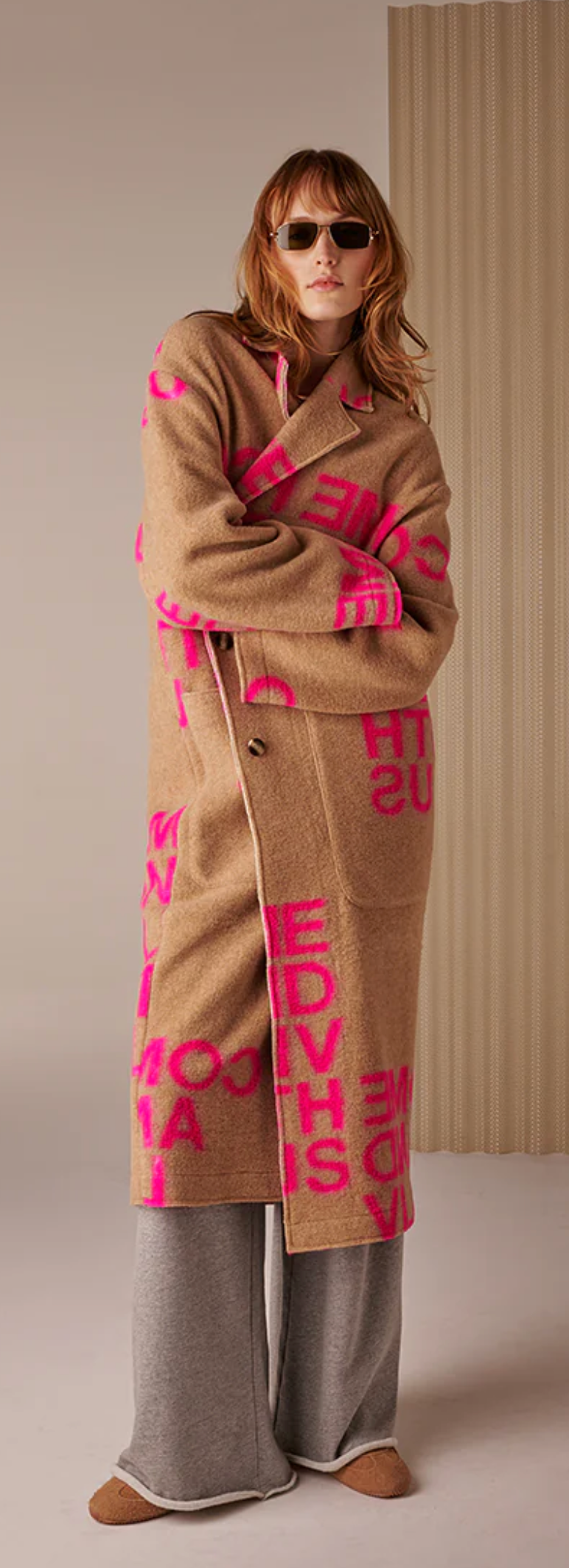 Mantel Come in camel/ pink- Liv Bergen