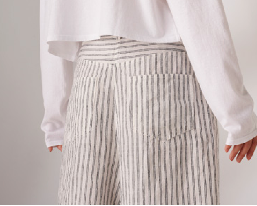 Pants WILD_B_STRIPE WHITE - Liv Bergen