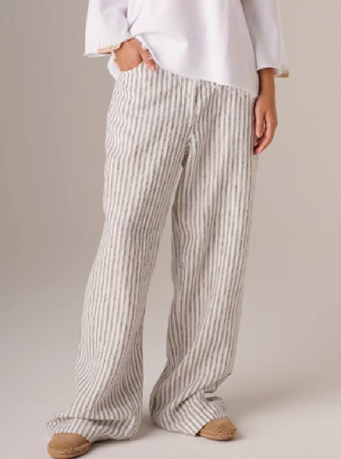 Pants WILD_B_STRIPE WHITE - Liv Bergen