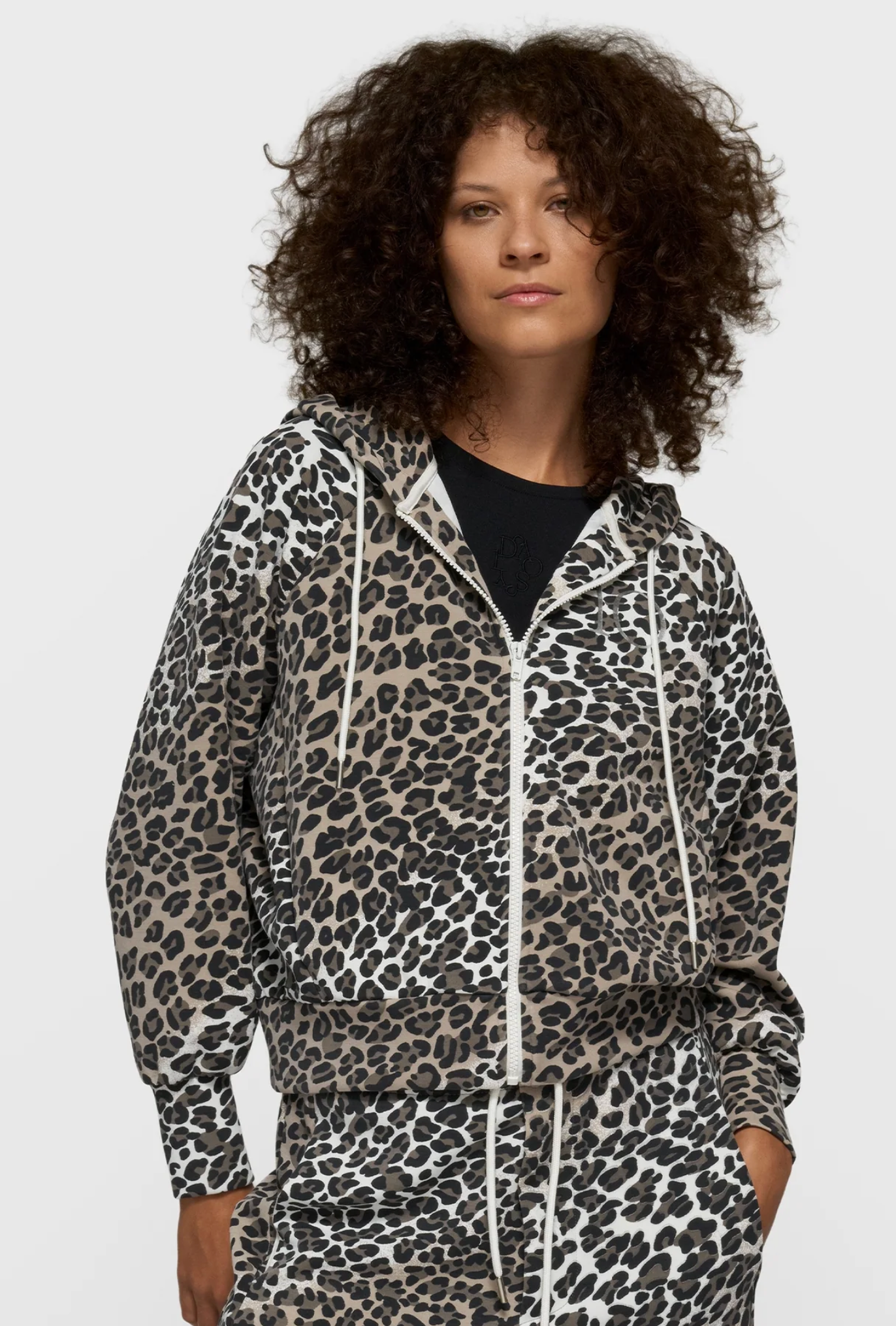 soft scuba hoodie leopard- 10DAYS