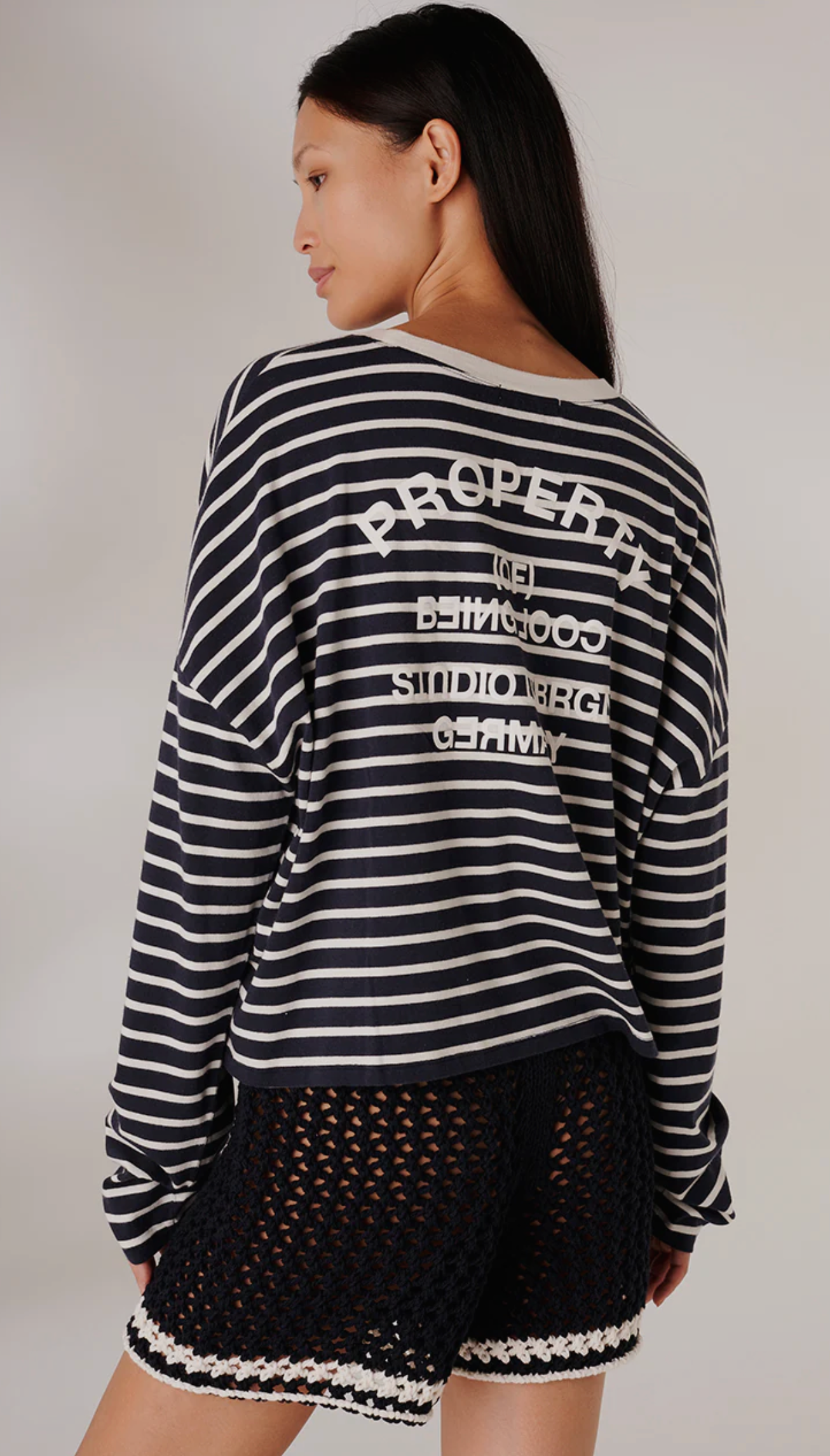 T-Shirt America Stripe Marino  -  LIV BERGEN